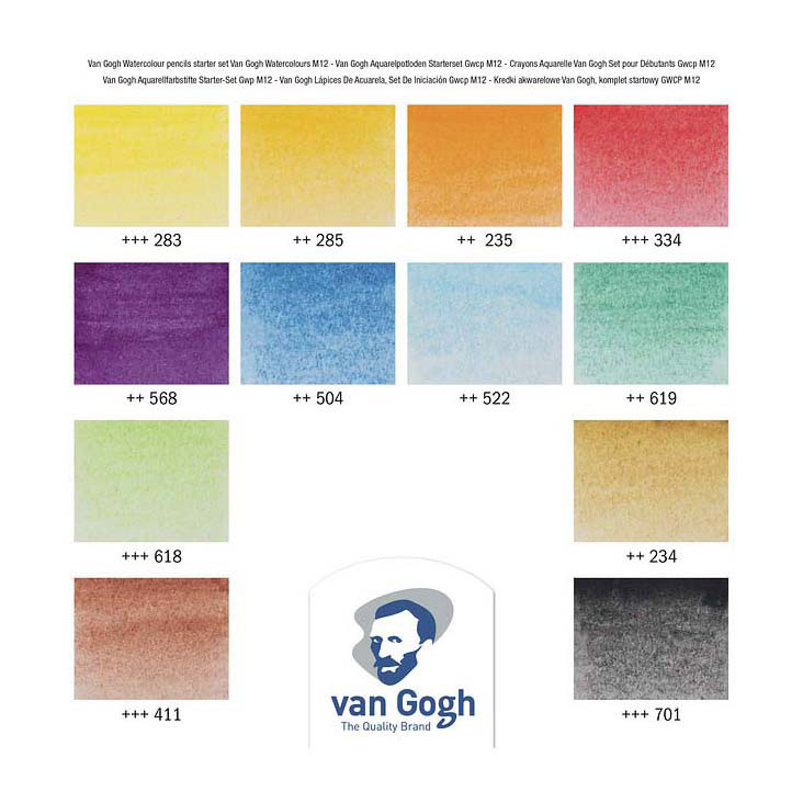 Van Gogh Starterset Aquarelpotloden met 12 Kleuren