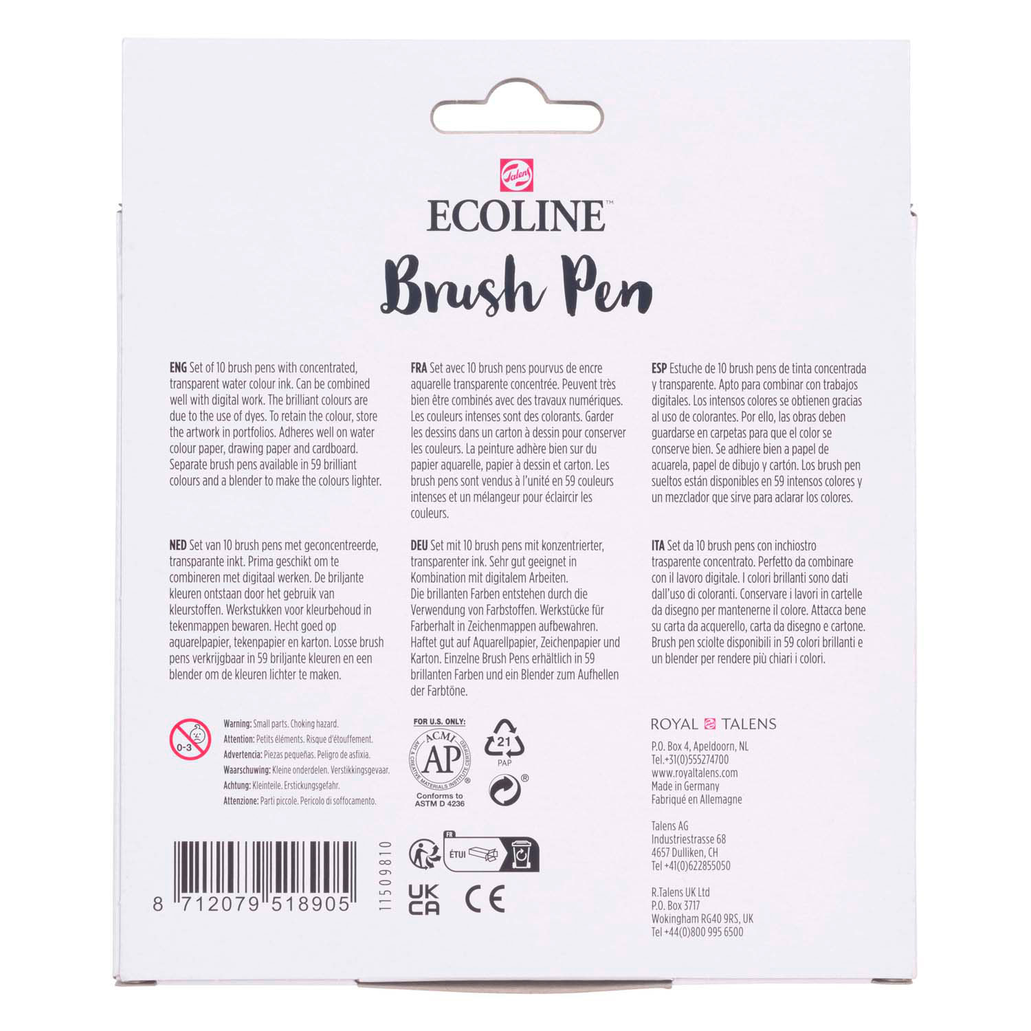 Ecoline Brush Pen set Galaxy, 10 Kleuren