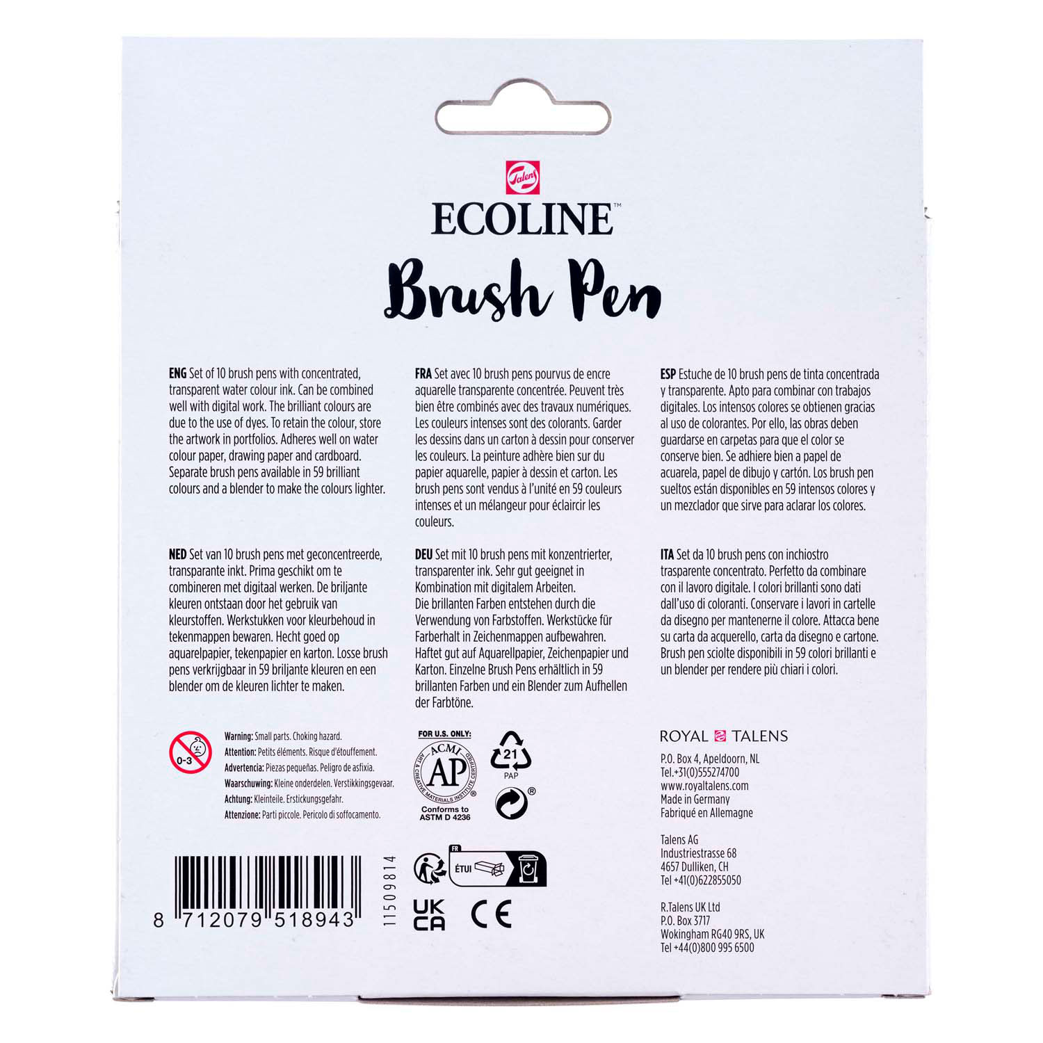 Ecoline Brush Pen set Botanisch, 10 Kleuren