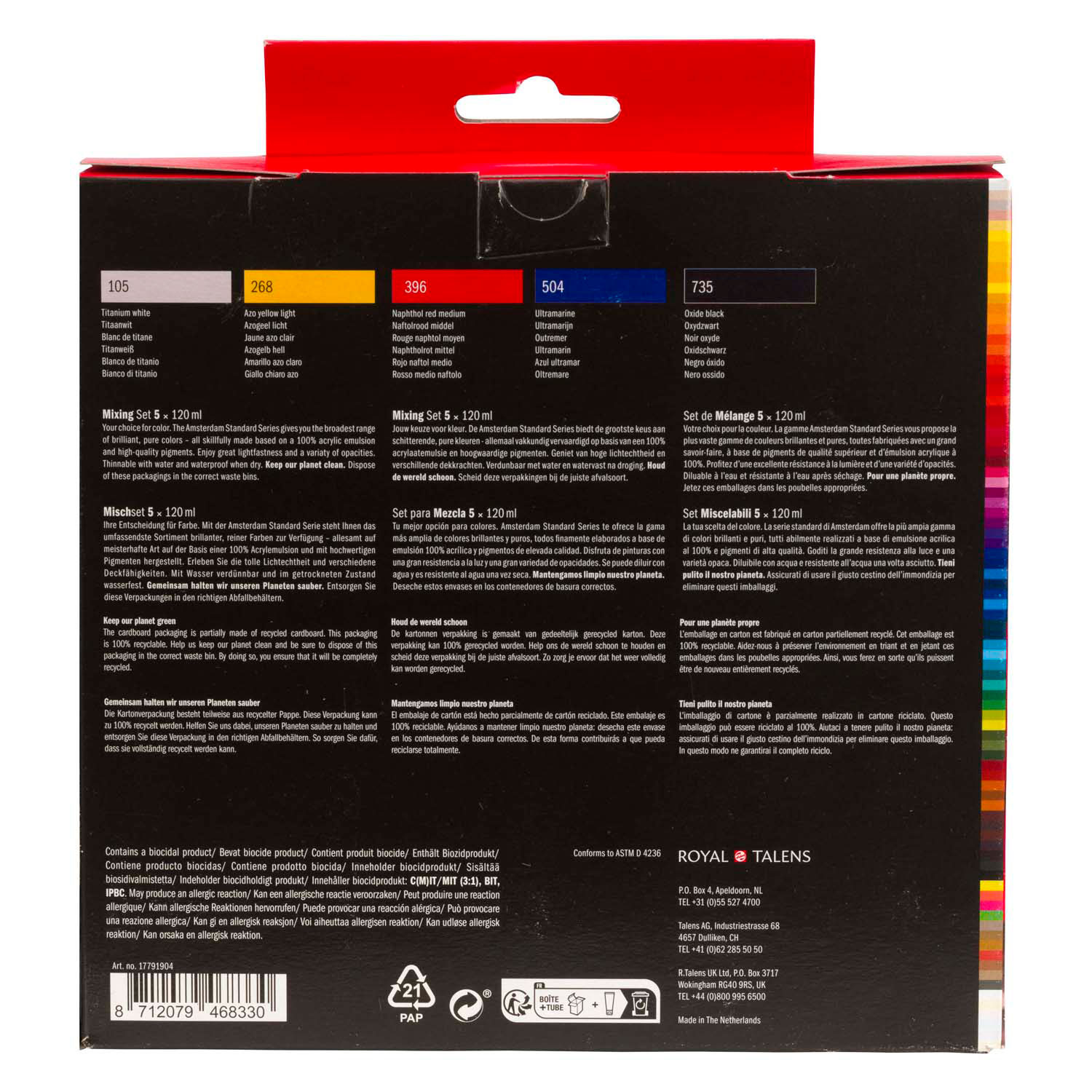 Amsterdam Standard Series Acrylverf Mengset 120ml, 5dlg.