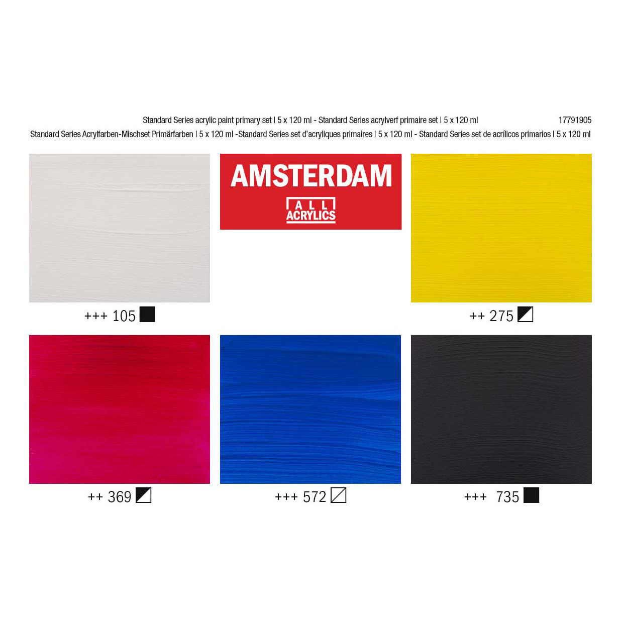Amsterdam Standard Series Acrylverf Primaire Set 120ml, 5dlg.