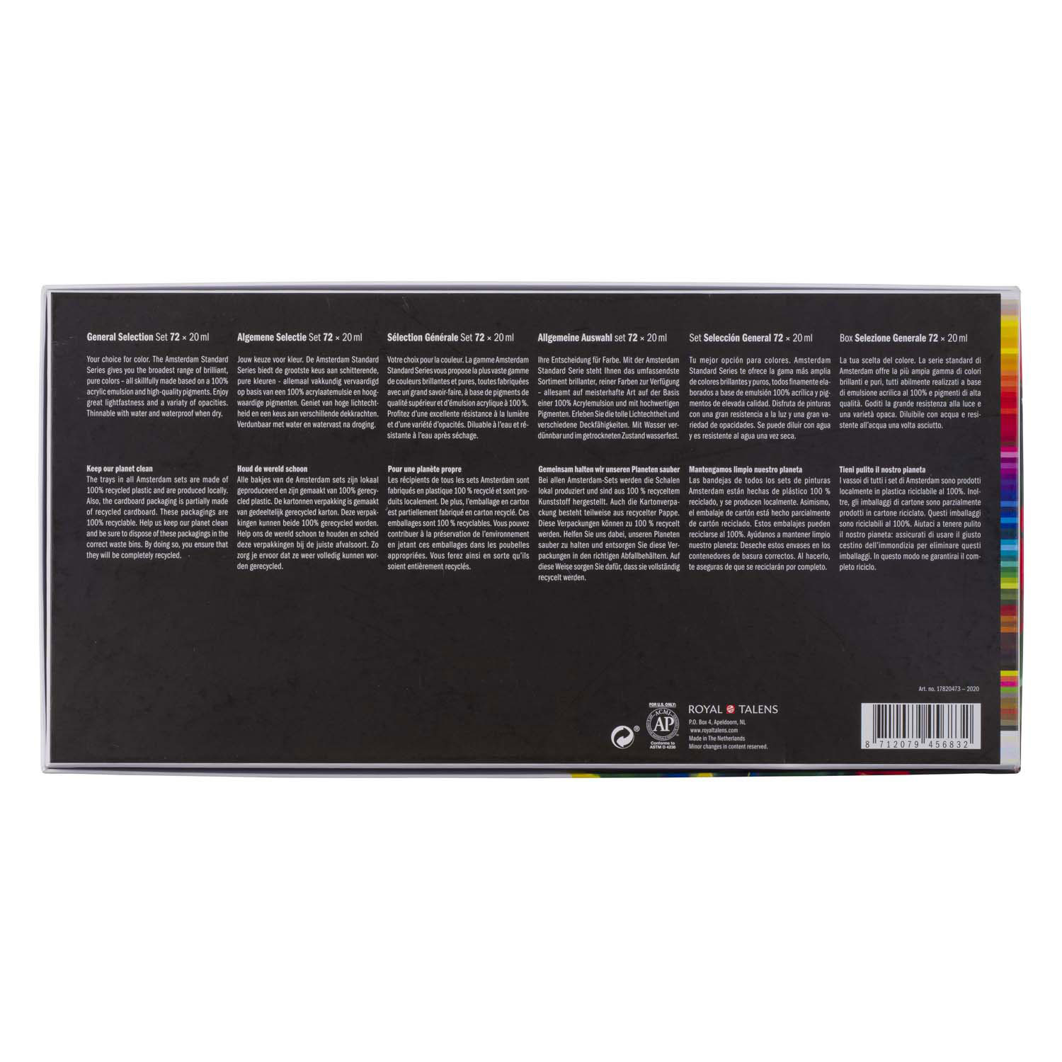 Amsterdam Standard Series Acrylverf Algemene Selectie Set 20ml, 72dlg.