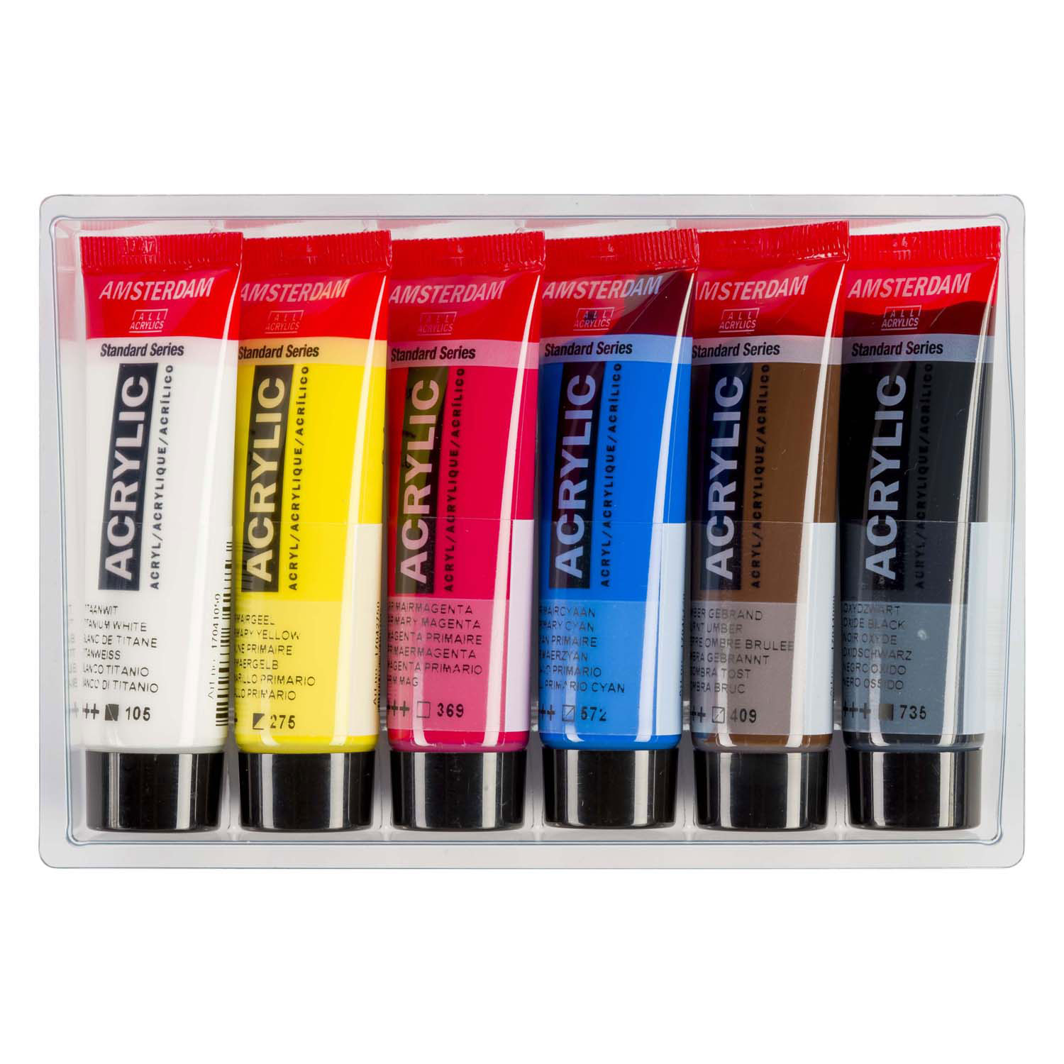 Amsterdam Standard Series Acrylverf Primaire Set 20ml, 6dlg.
