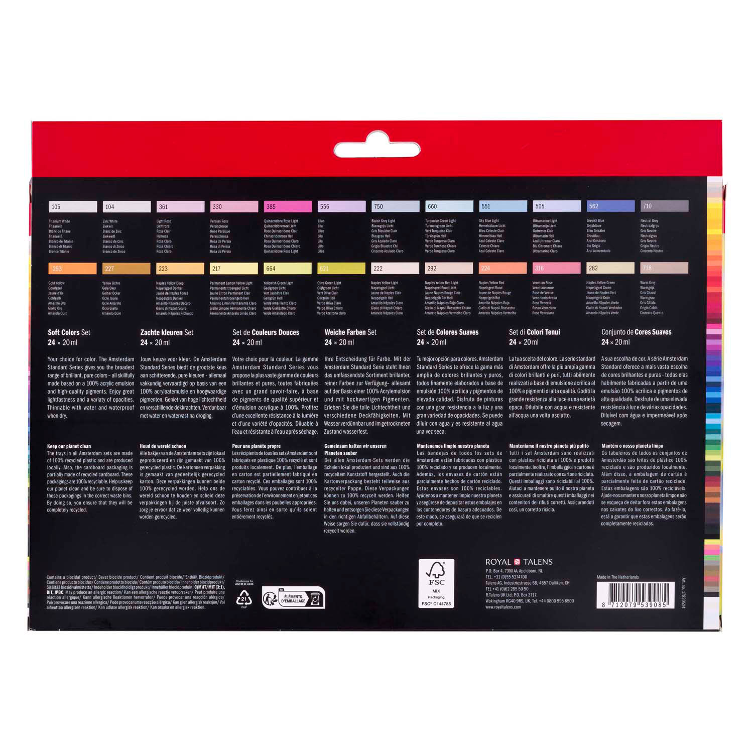 Amsterdam Standard Series Acrylverf Zachte Kleuren Set 20ml, 24dlg.