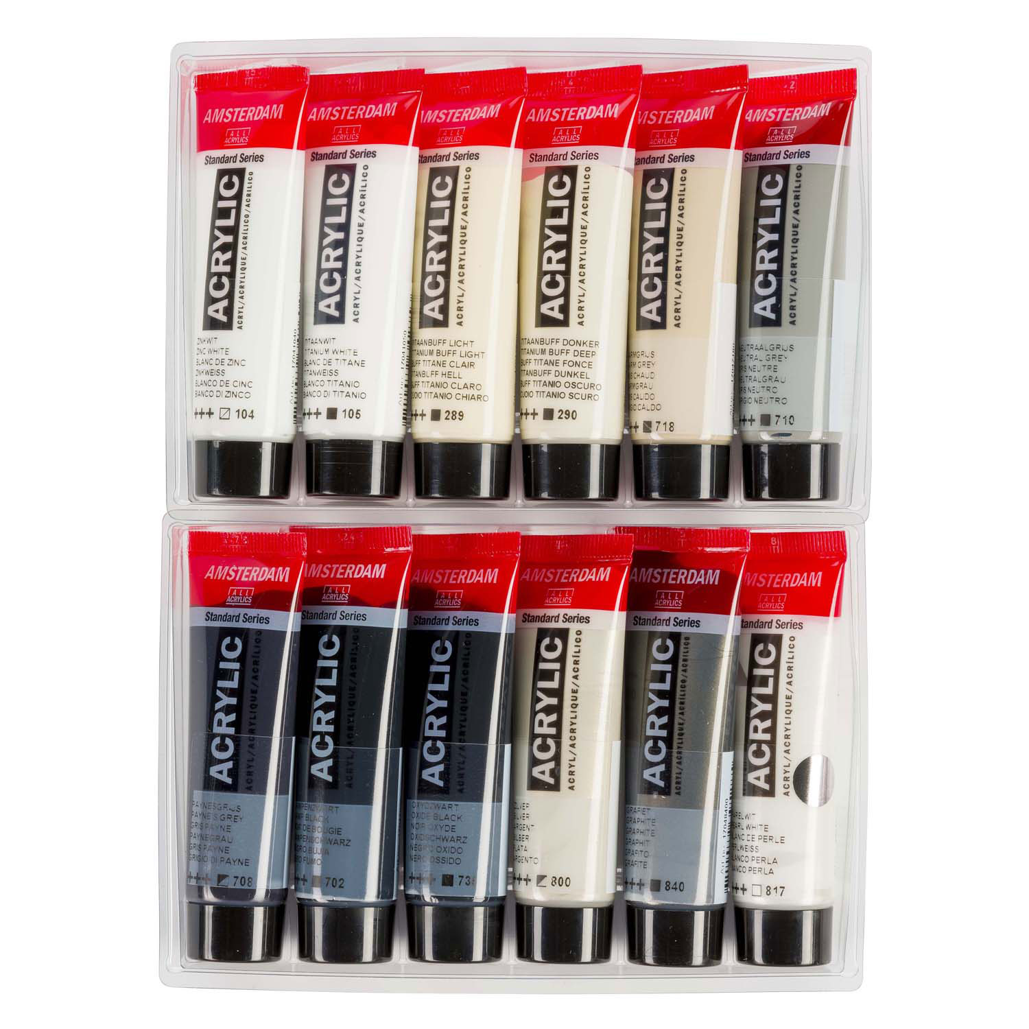 Amsterdam Standard Series Acrylverf Grijze Set 20ml, 12dlg.