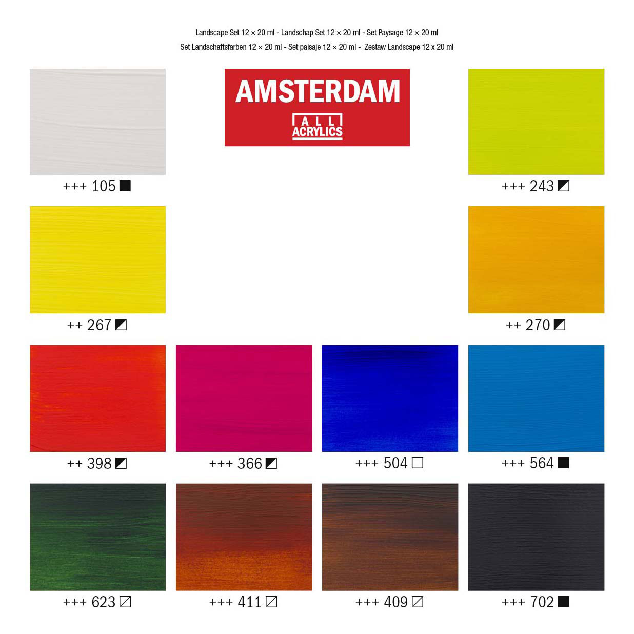 Amsterdam Standard Series Acrylverf Landschap Set 20ml, 12dlg.