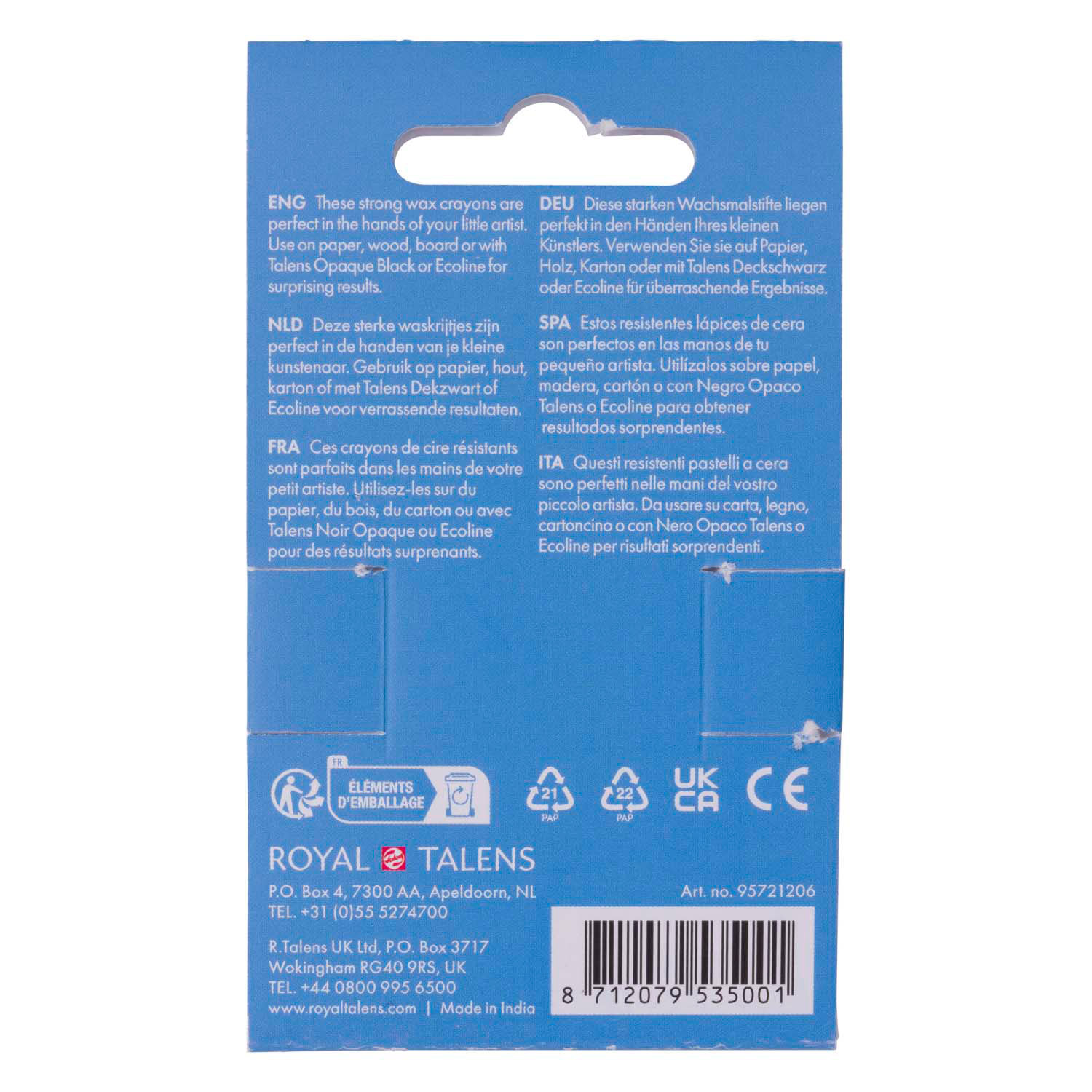 Talens Wasco Waskrijt Set - 6 kleuren