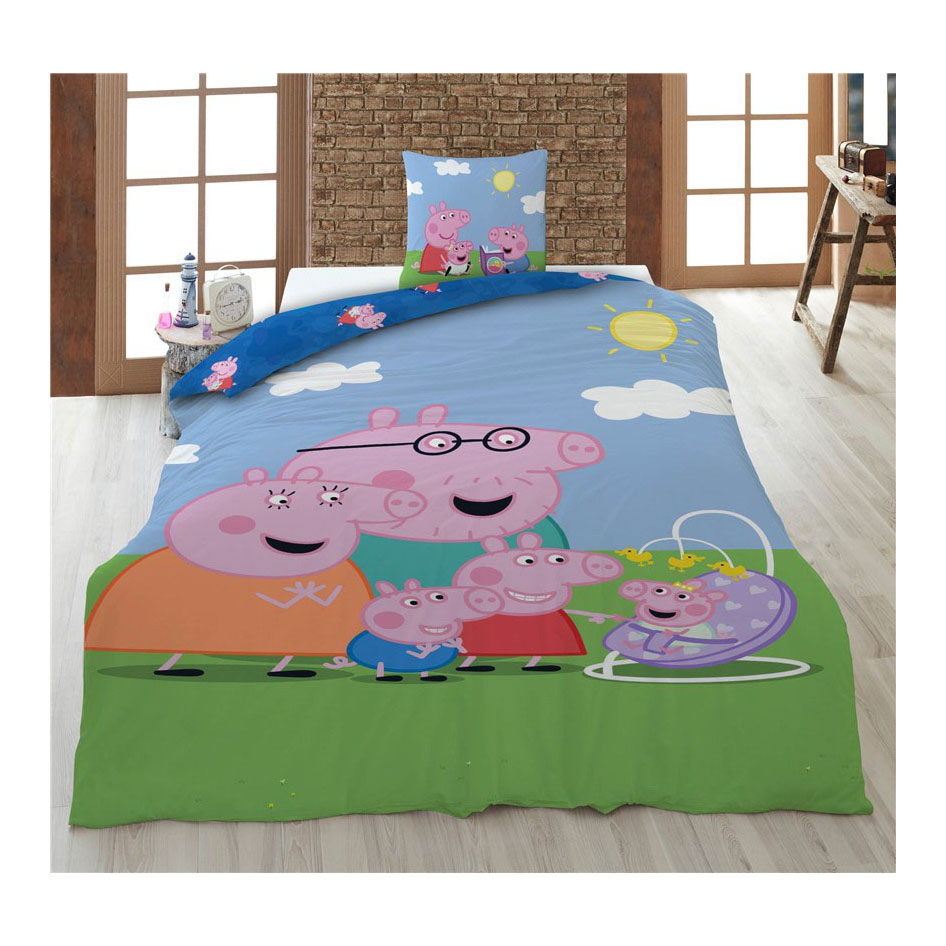 Housse de couette Peppa Pig Famille - 140 x 200 cm