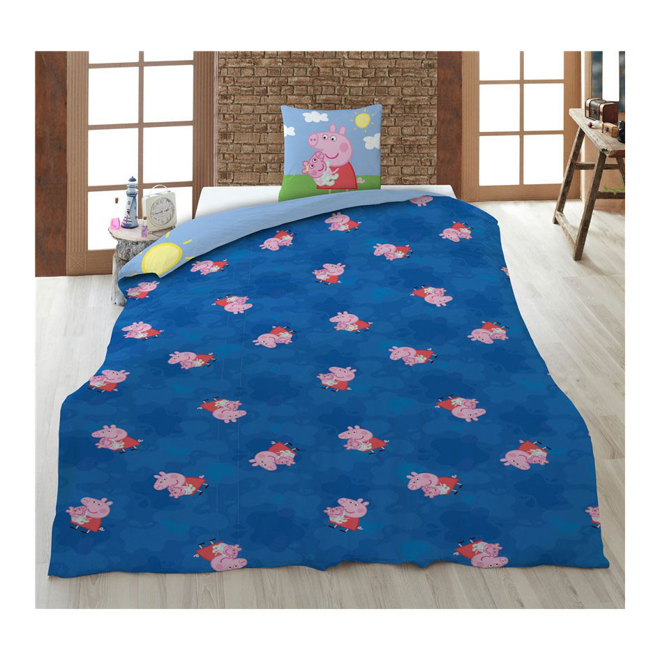 Housse de couette Peppa Pig Famille - 140 x 200 cm