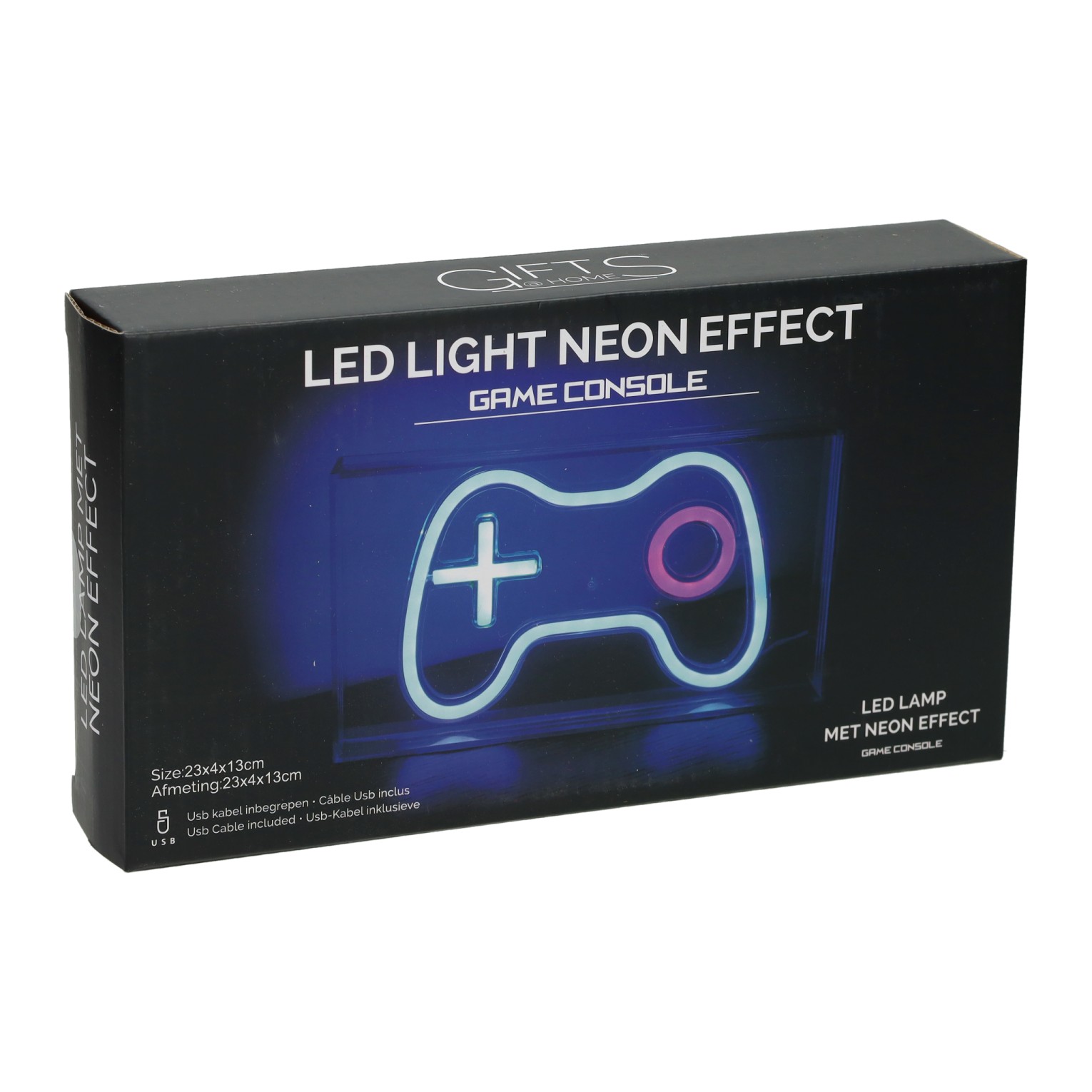 LED-Neon-Lampenbox für Spielkonsole, 23 x 4 x 13 cm