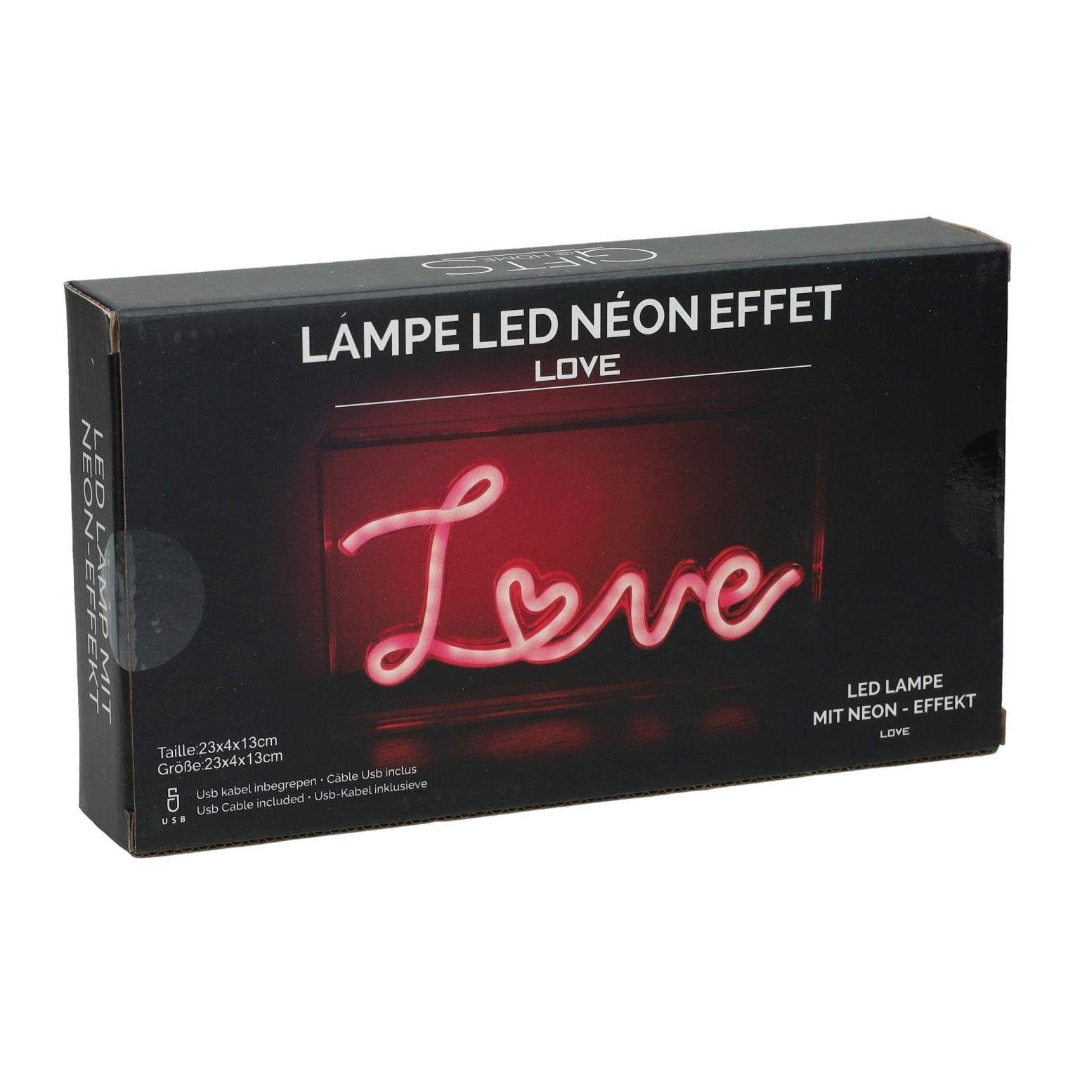LED-Neon-Lampenkasten „Liebe“ 23 x 4 x 13 cm