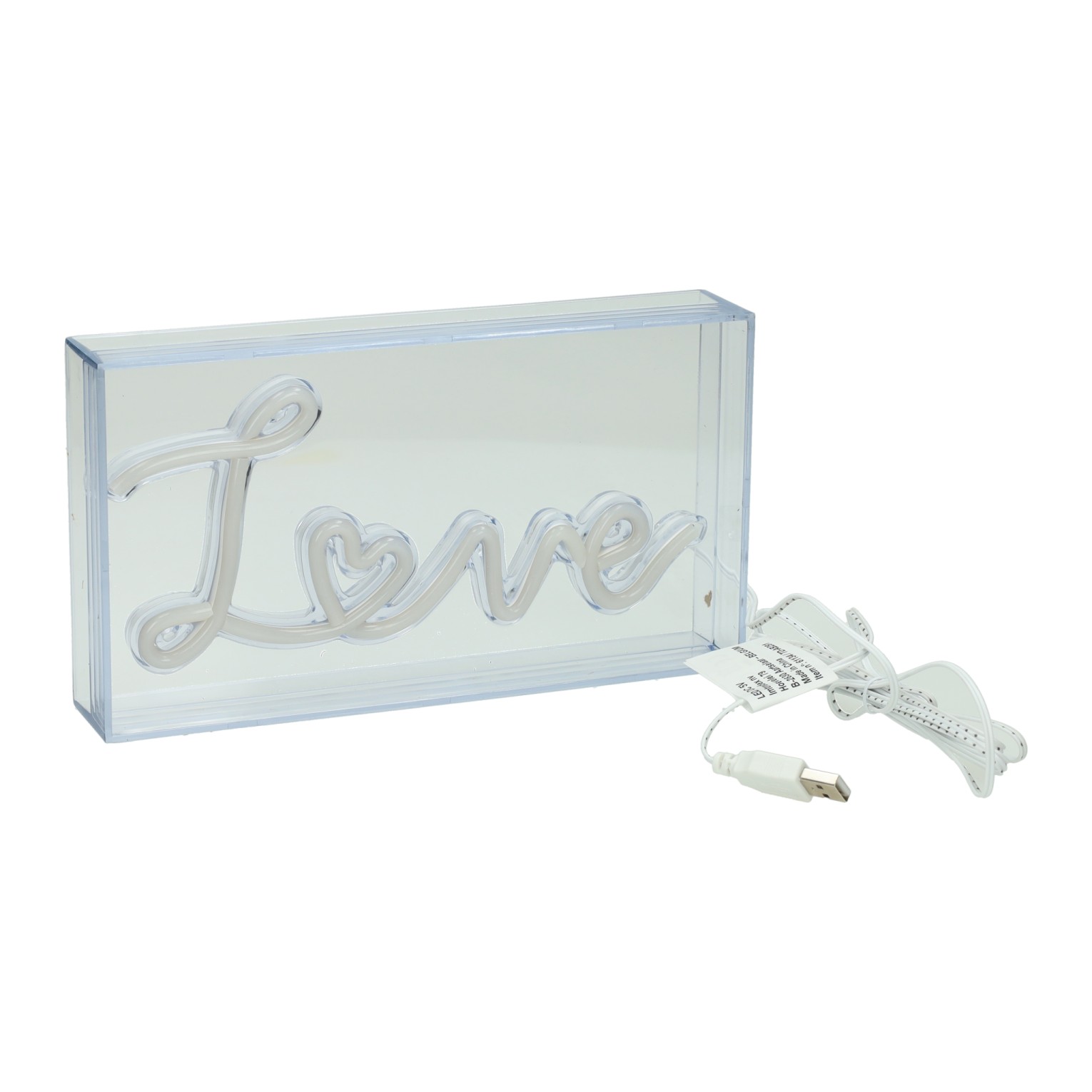 LED-Neon-Lampenkasten „Liebe“ 23 x 4 x 13 cm