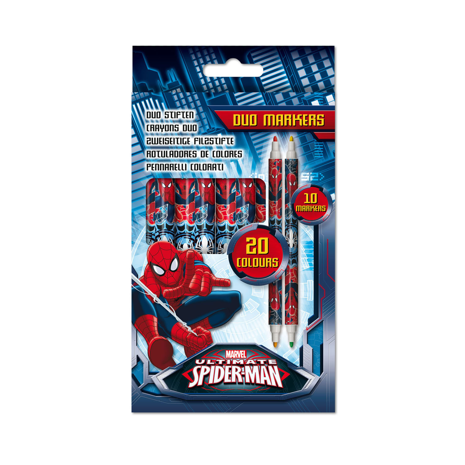 Spiderman Duo-Markers, 10st