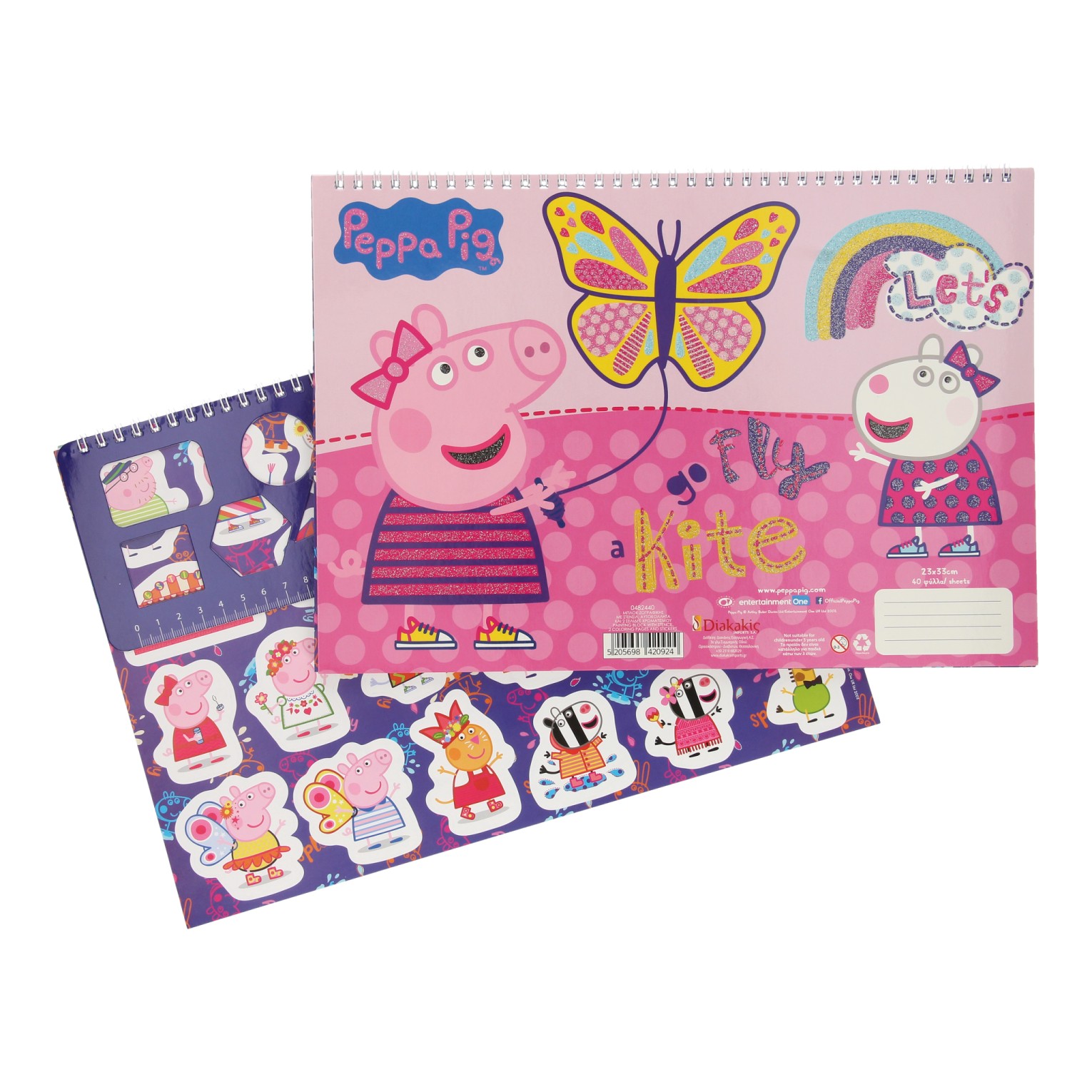 Peppa Pig Schetsboek A4 + Stencils & Stickers