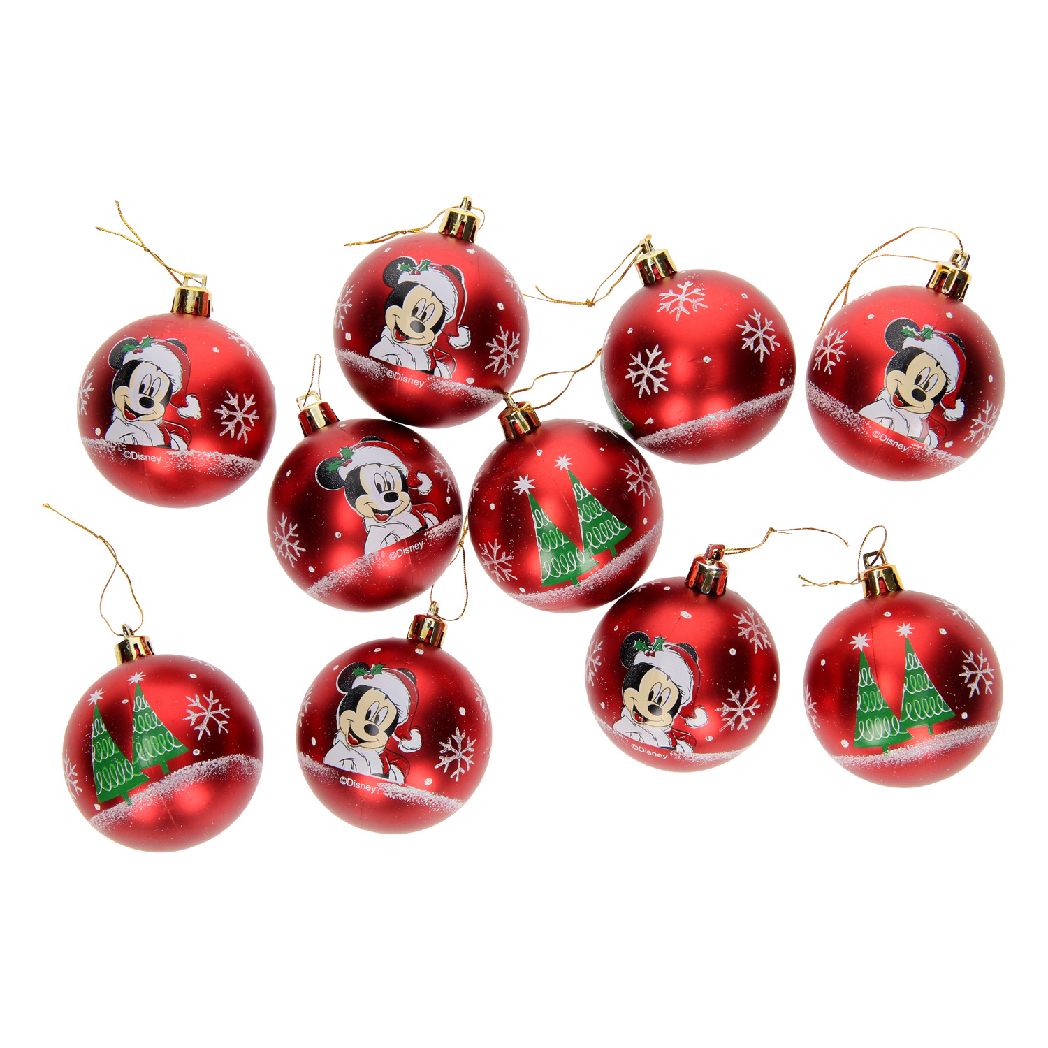 Kinder Kerstballen Mickey Rood, 10x6cm online kopen | Speelgoed