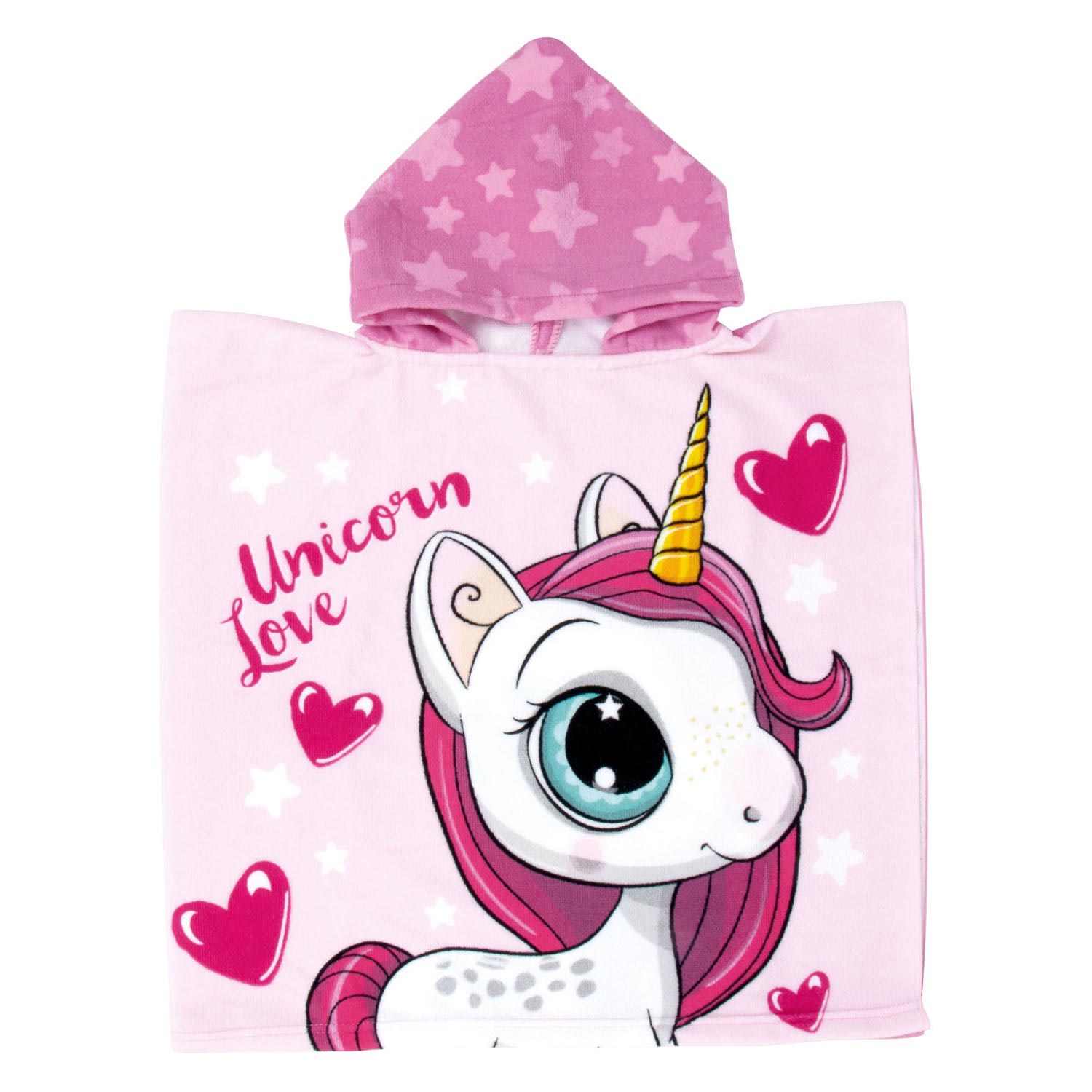 Handdoek Poncho Unicorn Love, 55x110cm
