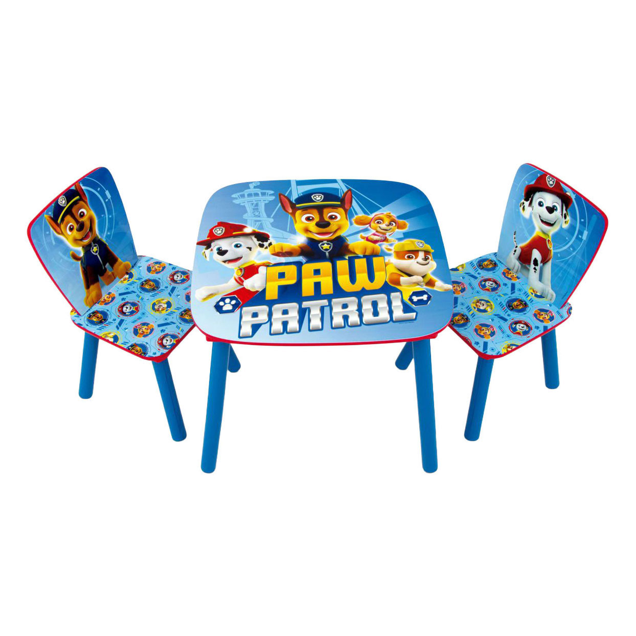 Ensemble table et deux chaises en bois Pat' Patrouille - 3 pièces