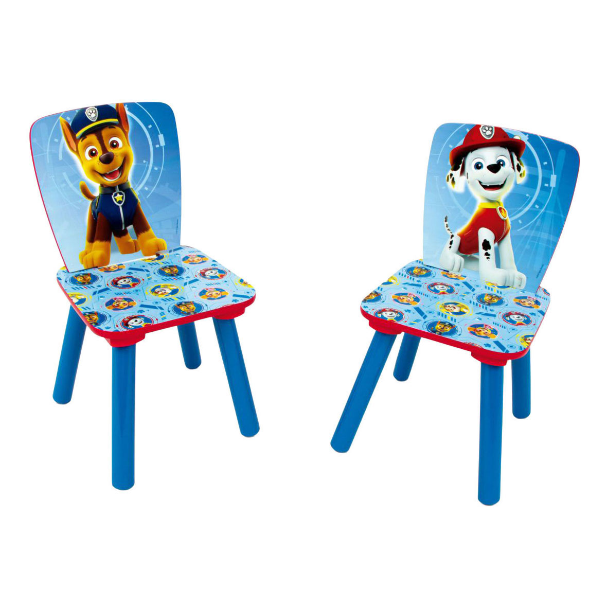 Ensemble table et deux chaises en bois Pat' Patrouille - 3 pièces