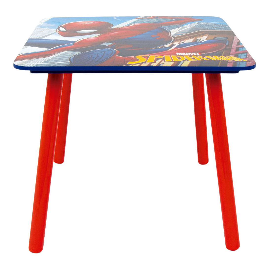 Ensemble table et chaises en bois avec deux chaises Spiderman
