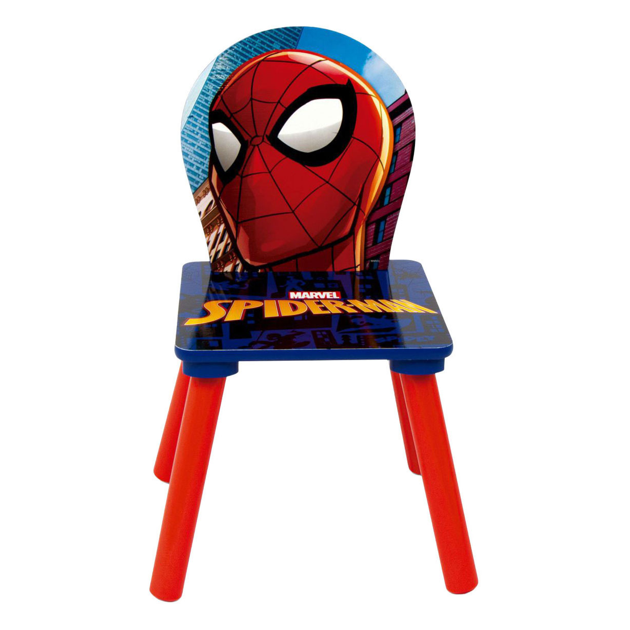 Ensemble table et chaises en bois avec deux chaises Spiderman