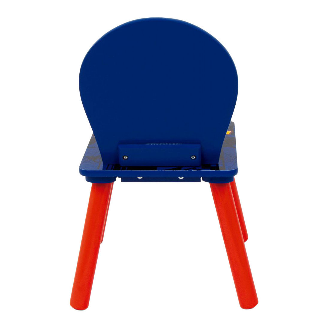 Ensemble table et chaises en bois avec deux chaises Spiderman