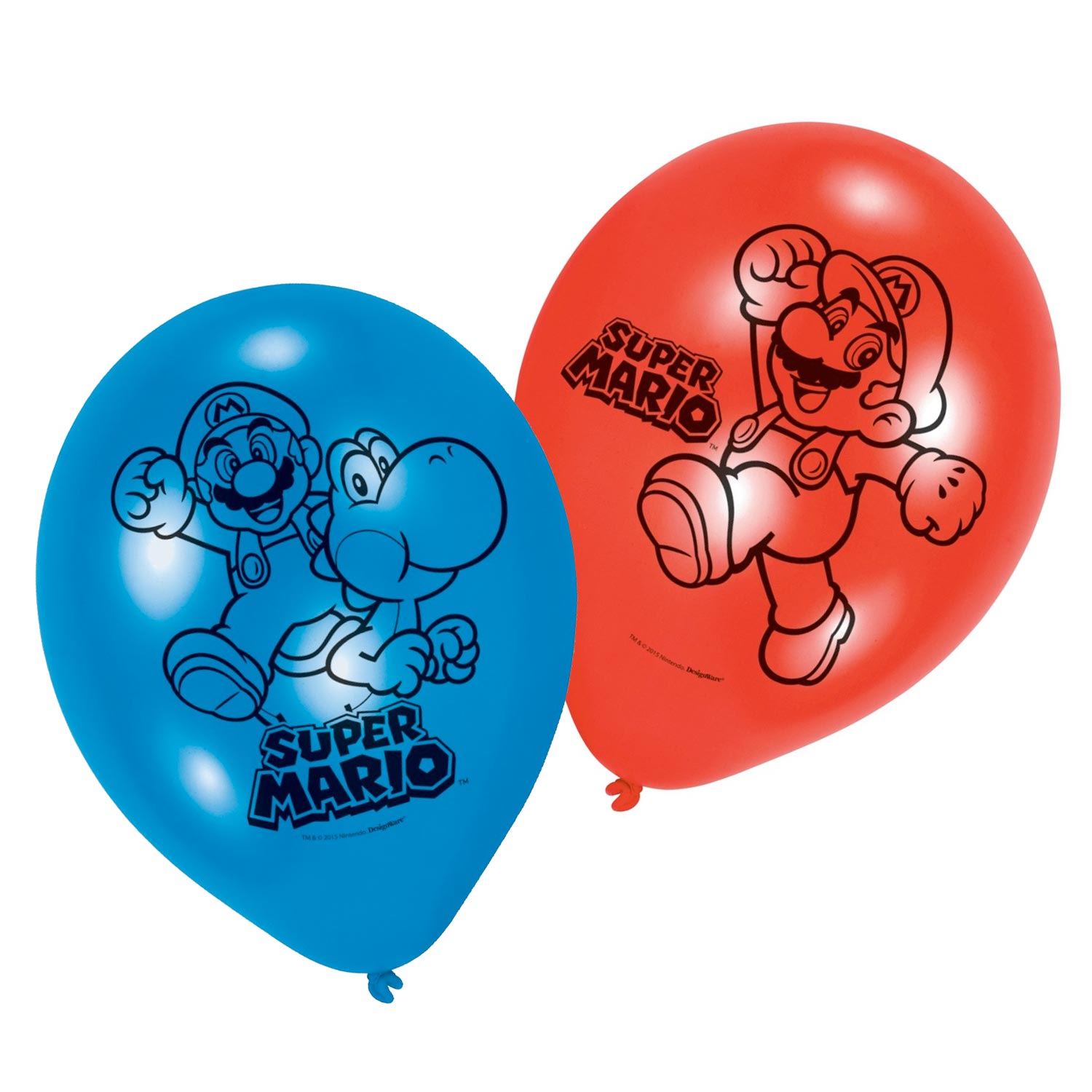 Super Mario Luftballons, 6 Stück.
