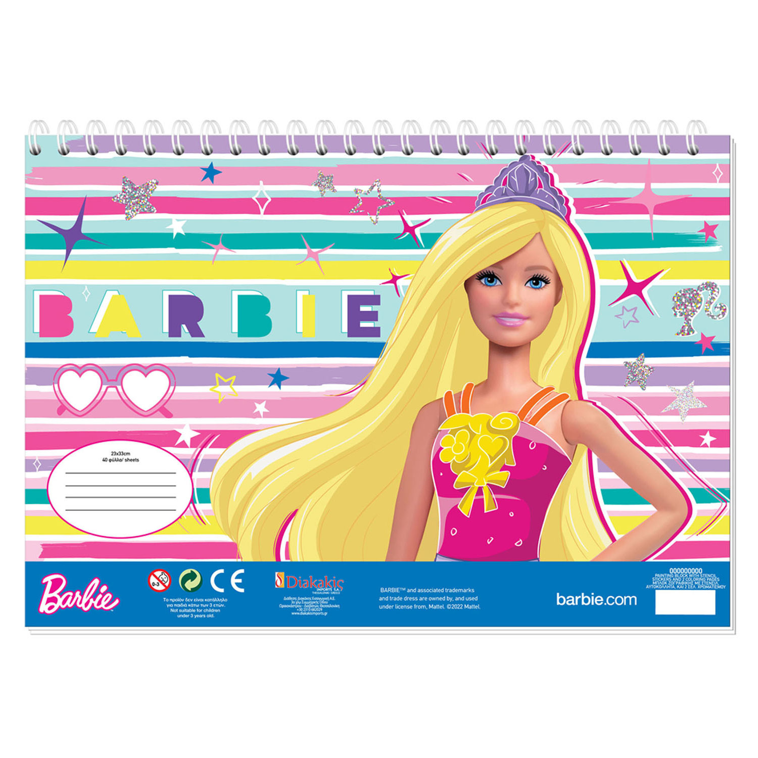 Kleurplaten met Stencil en Stickervel Barbie