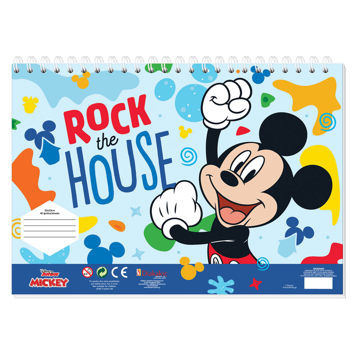 Mickey Mouse Malvorlagen mit Schablone und Stickerbogen