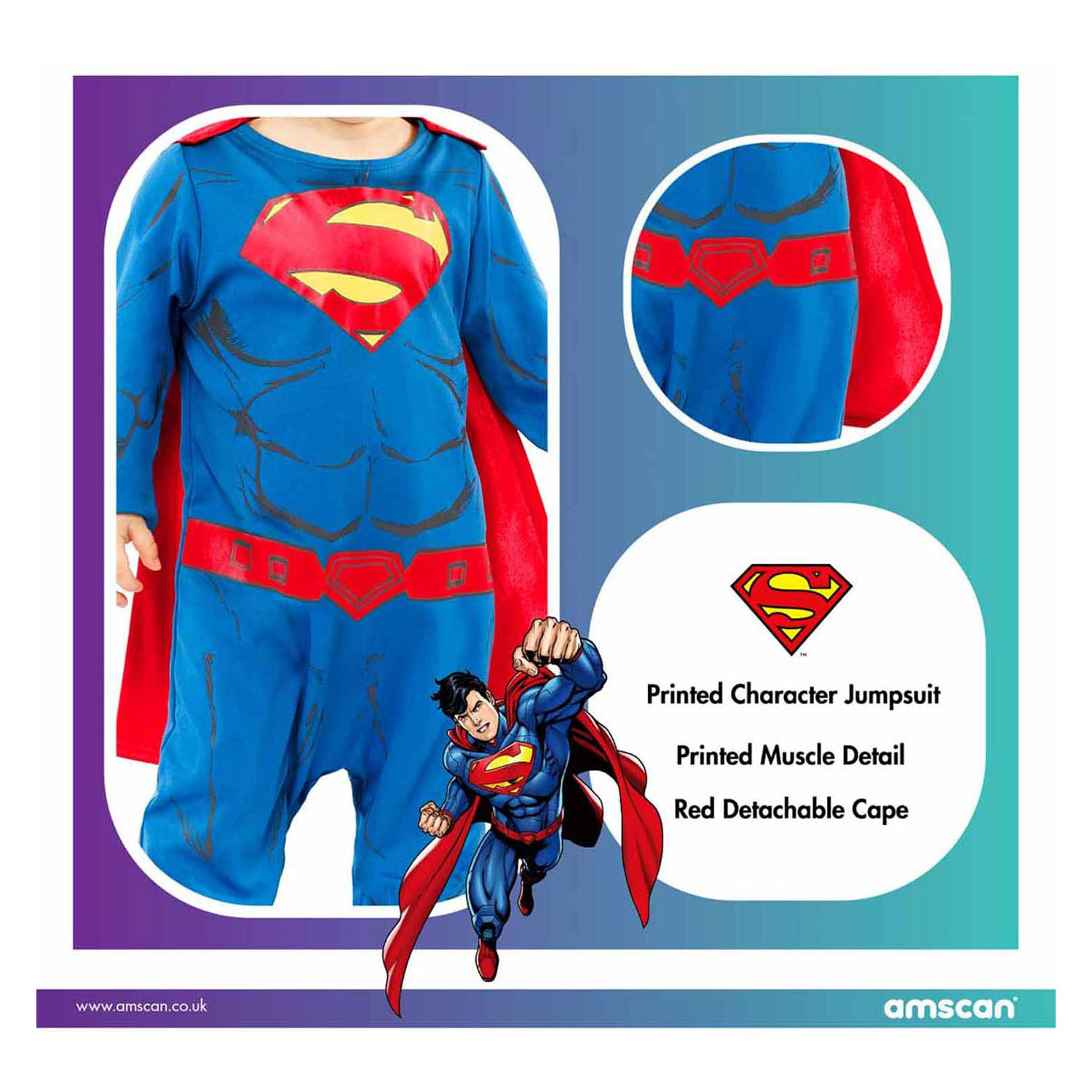 Costume pour enfants Superman, 1,5-2 ans