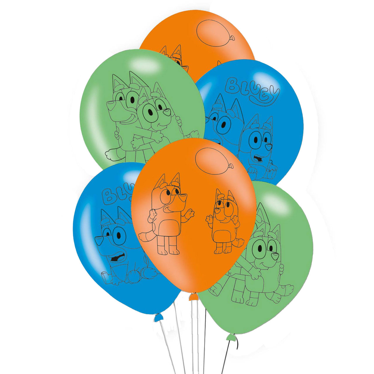 Luftballons Bluey, 6St.