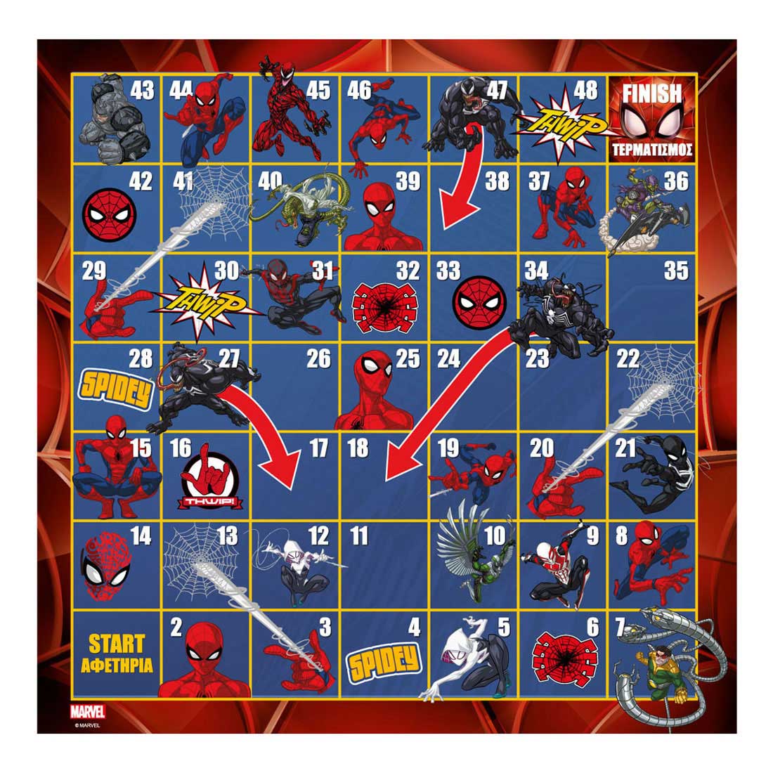 Brettspiel Snakes and Ladders Spider-Man