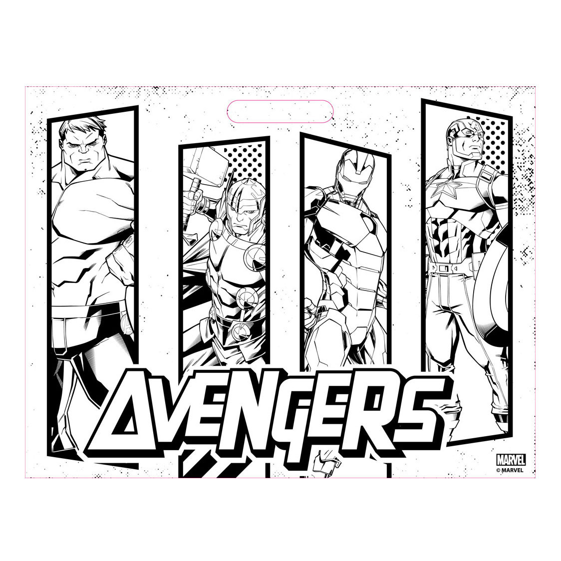 Bloc à dessin Avengers avec autocollants et 3 crayons, 40 feuilles