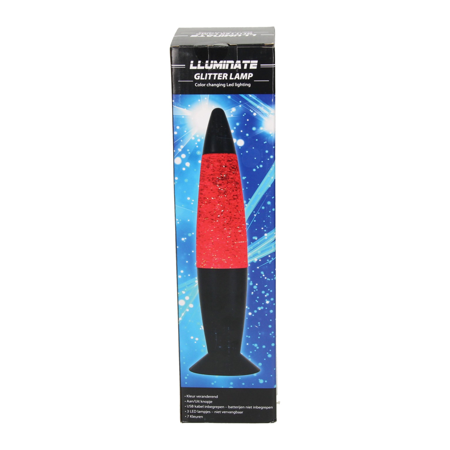 Lampe LED à paillettes changeant de couleur, 34 cm