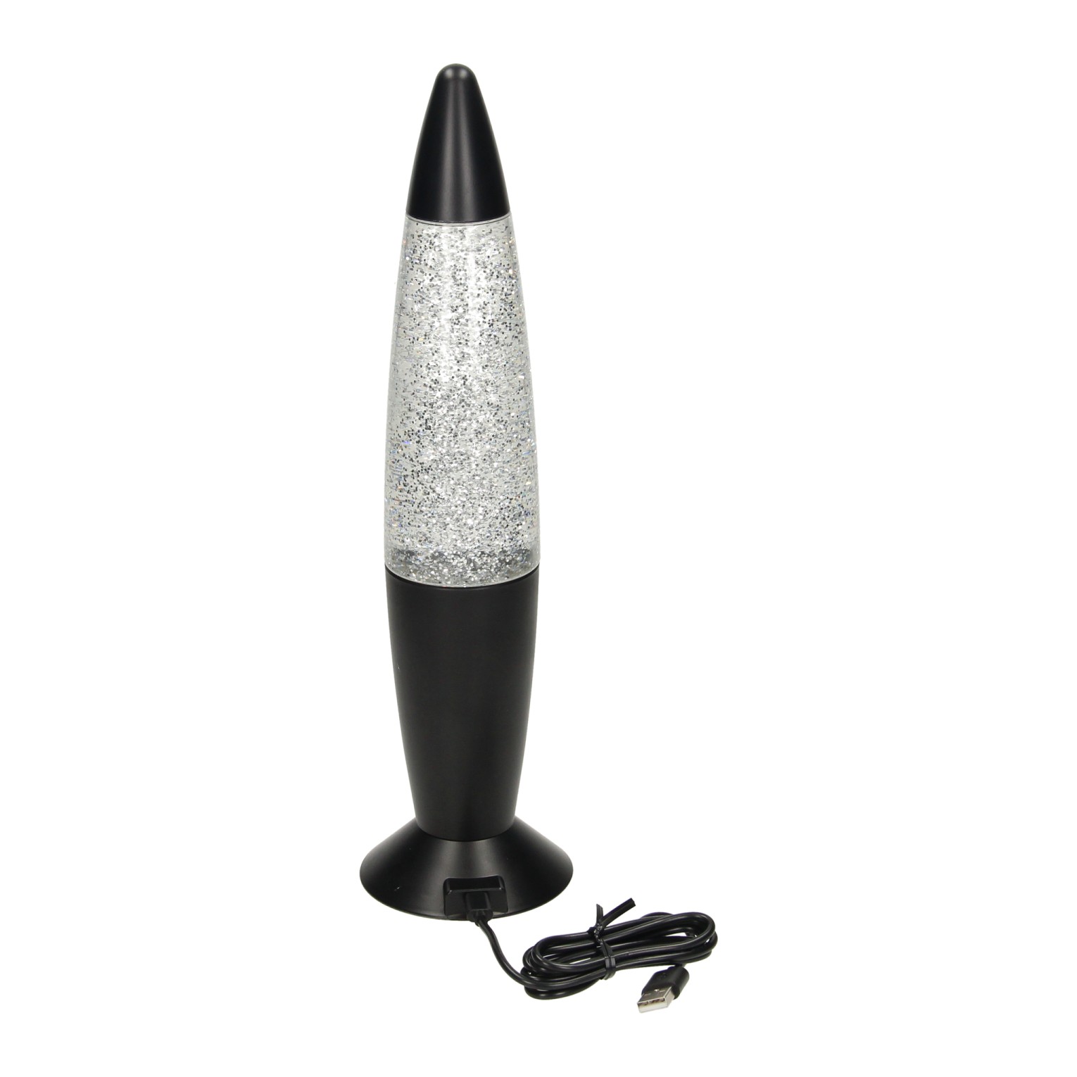 Lampe LED à paillettes changeant de couleur, 34 cm