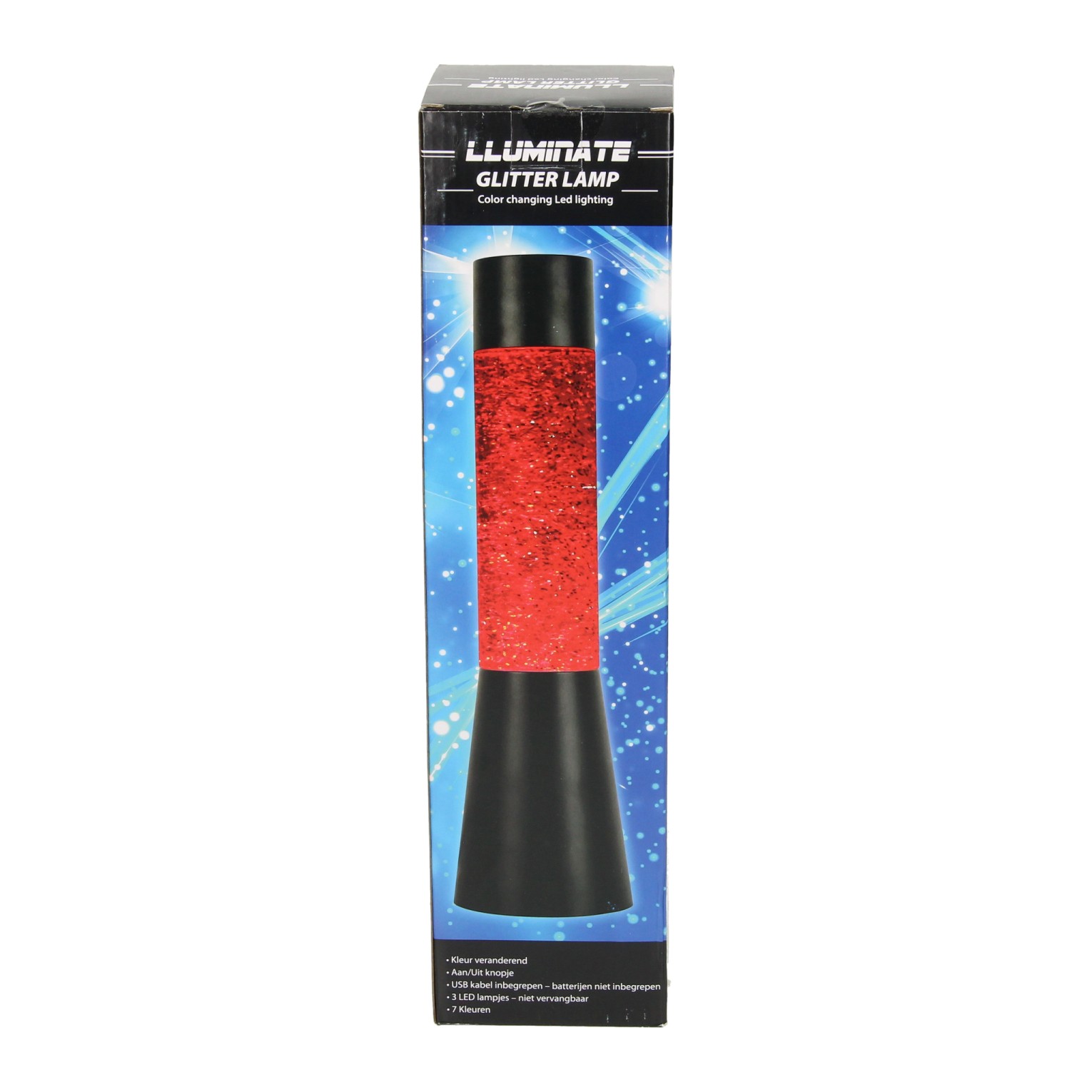 Lampe LED à paillettes changeant de couleur, 33 cm