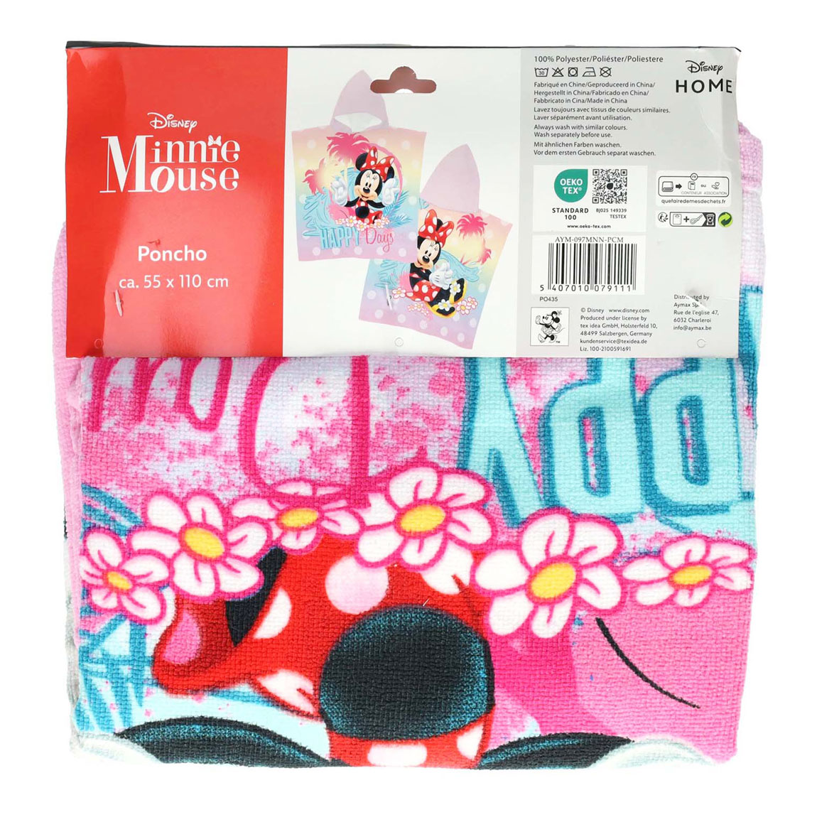 Handdoek Poncho Minnie Mouse 55x110cm