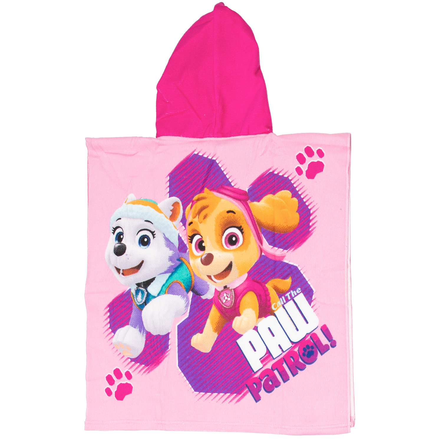Handdoek Poncho Paw Patrol Roze 55x110cm