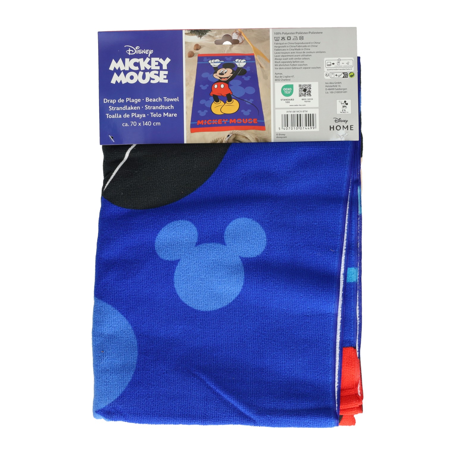 Strandlaken Mickey Mouse, 140x70cm