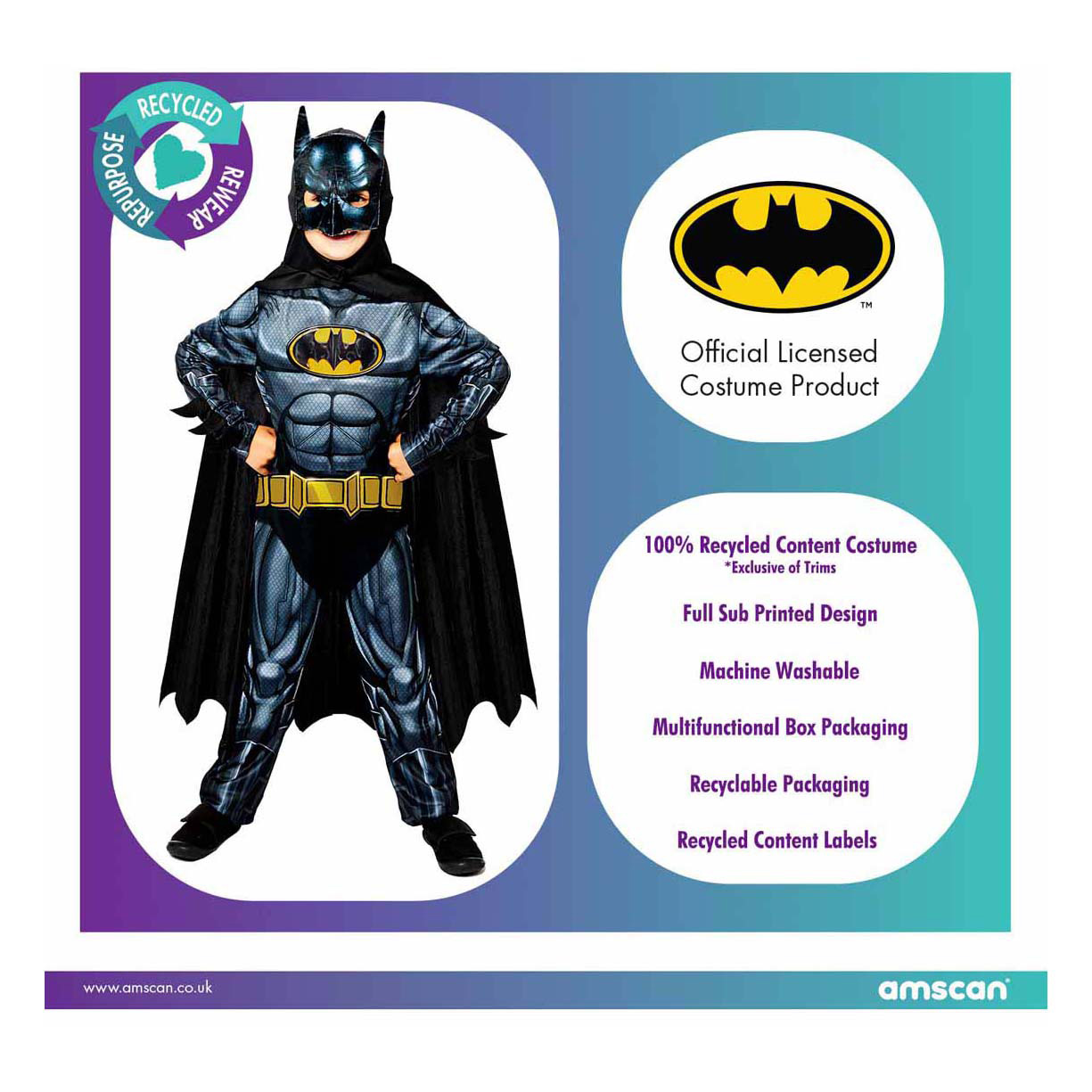 Duurzaam Kinderkostuum Batman - 8-10 jaar