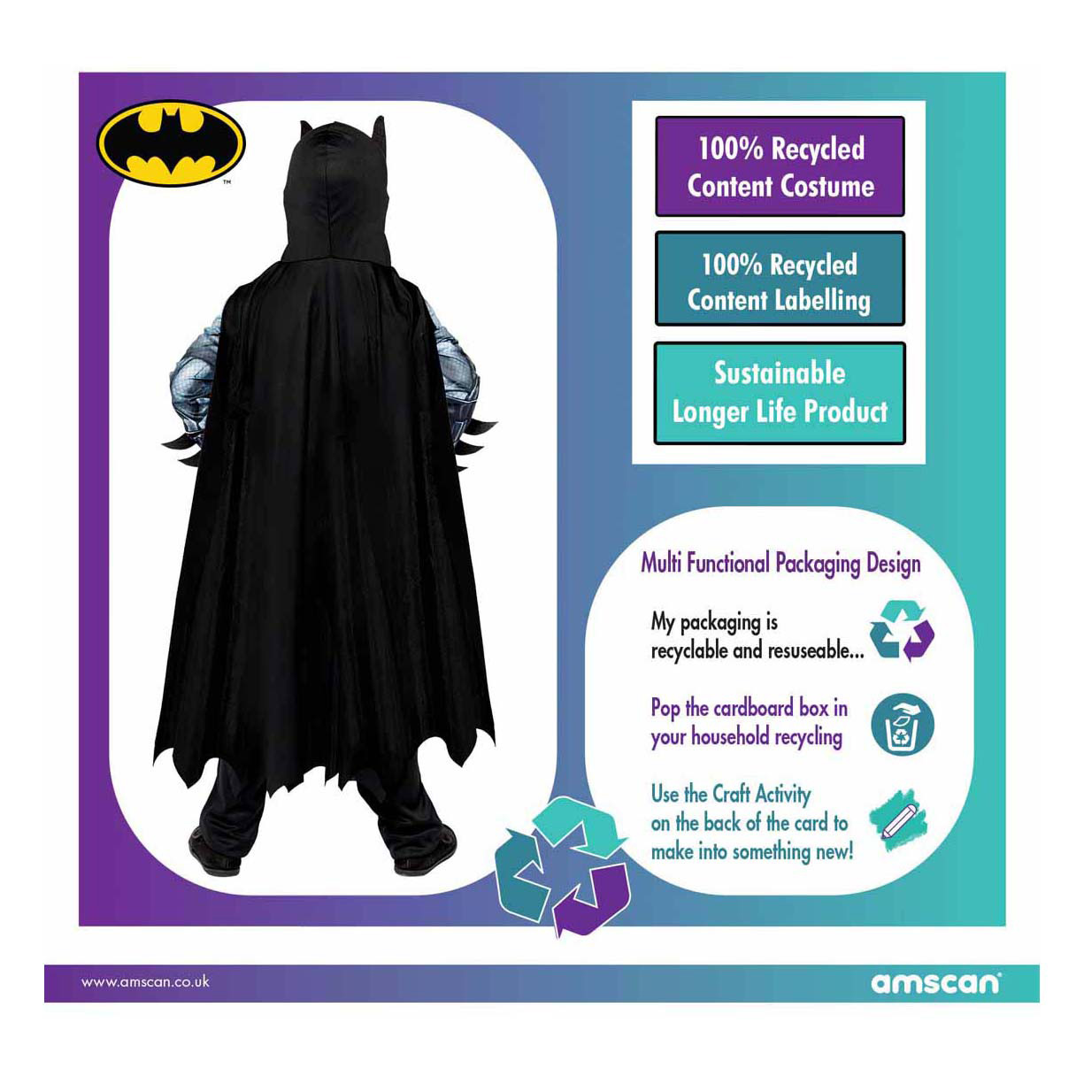 Duurzaam Kinderkostuum Batman - 8-10 jaar