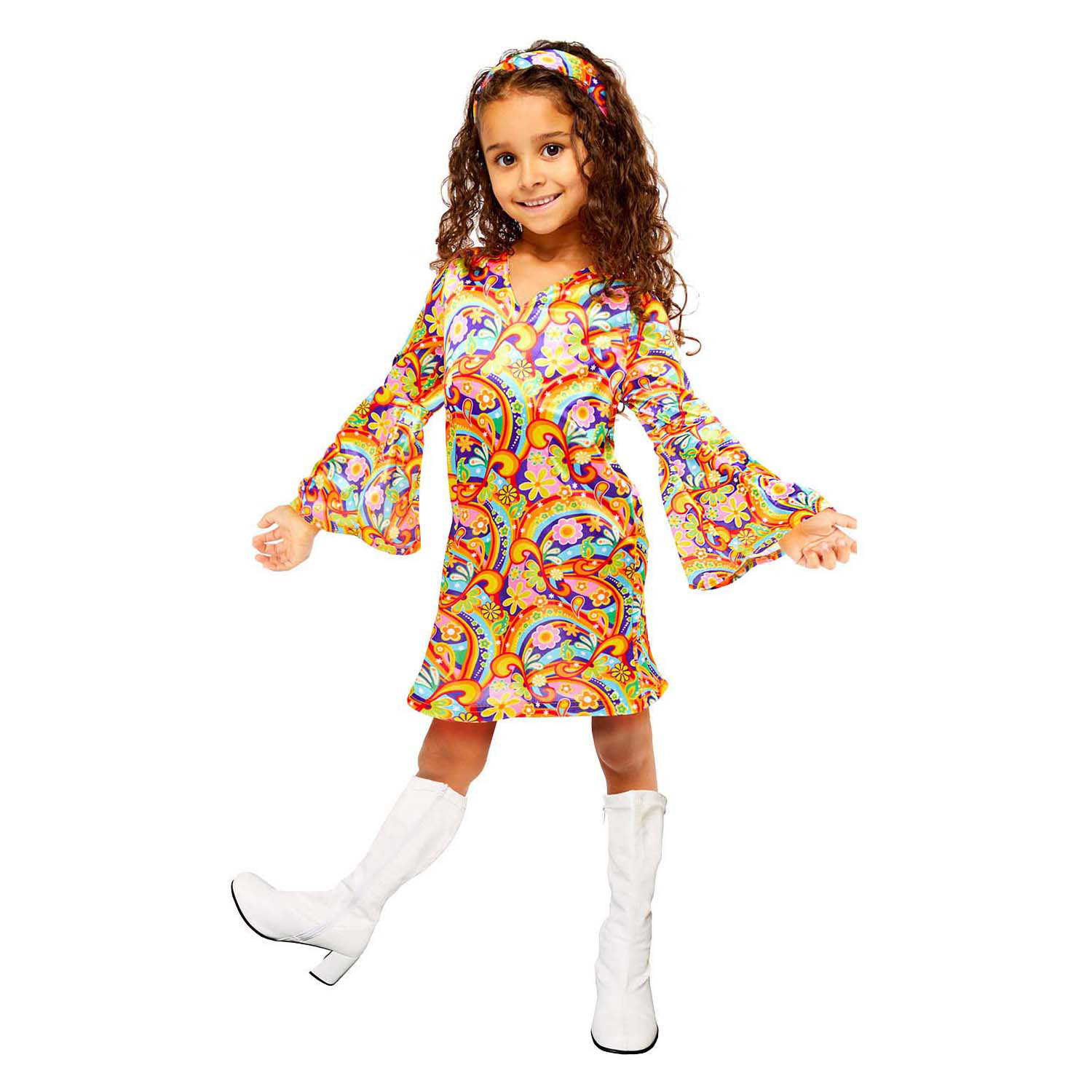 Regenbogen-Hippie-Kinderkostüm – 6–8 Jahre