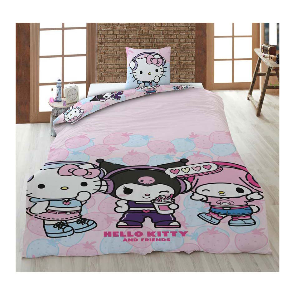 Housse de couette Hello Kitty et ses amis - 140 x 200 cm