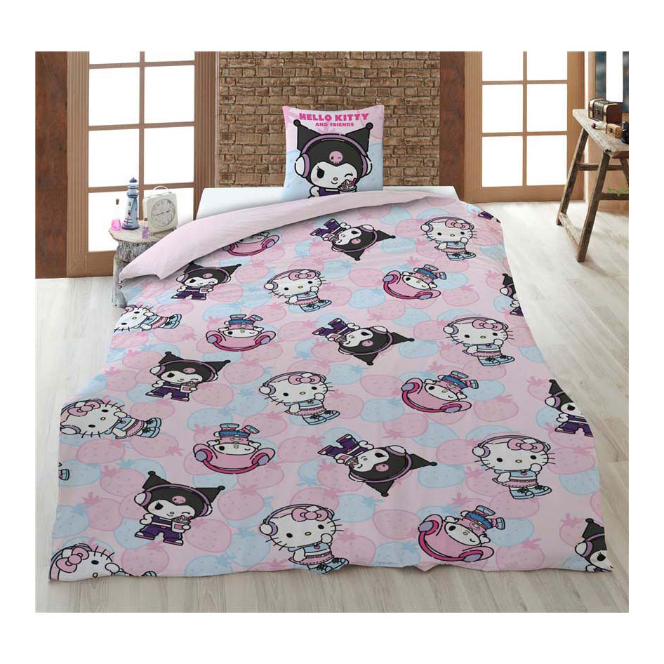 Housse de couette Hello Kitty et ses amis - 140 x 200 cm
