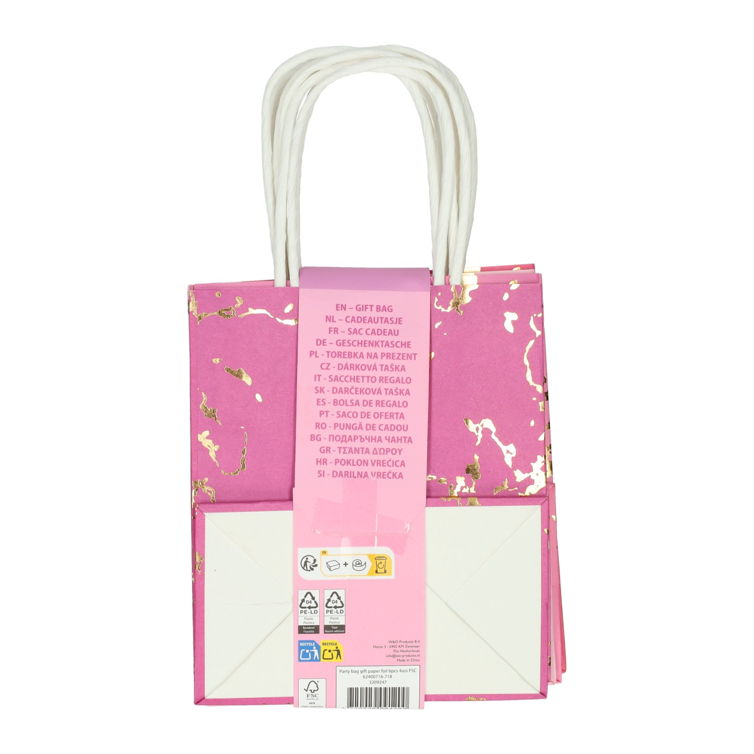 Geschenktasje Roze Goud, 6st.
