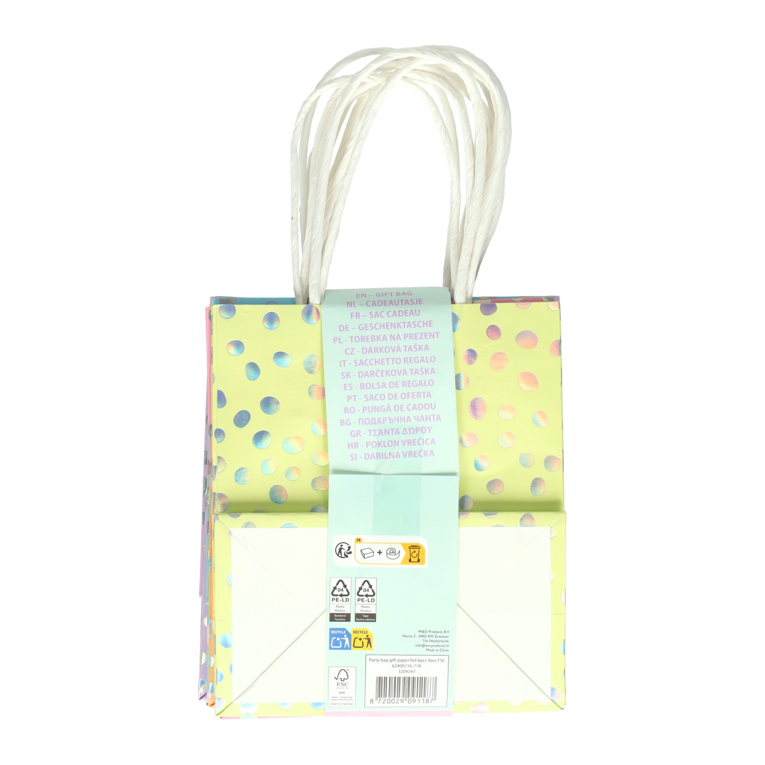 Geschenktasje Gestipt, 6st