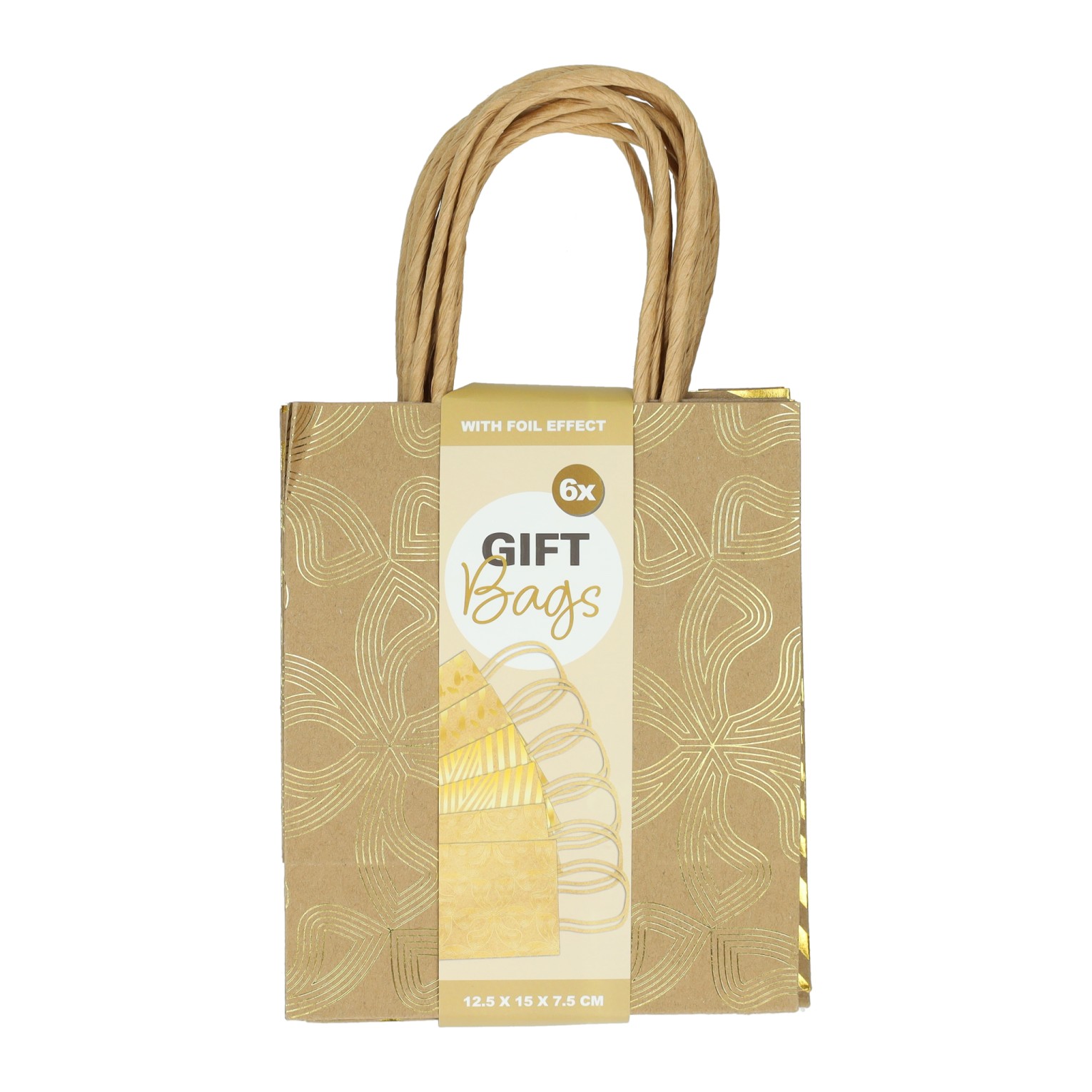 Geschenktasje Luxe Goud, 6st.