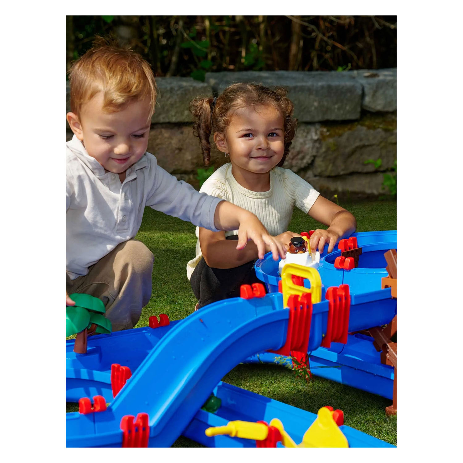 AquaPlay 1537 Waterspeelbaan Waterrad met 2 Boten