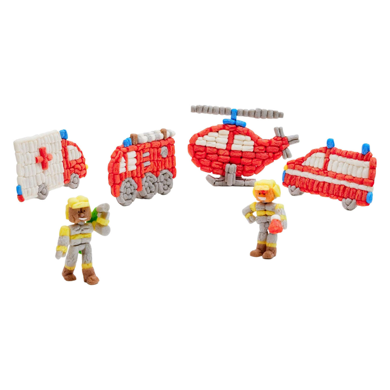 Brigade de pompiers classique Playmais - 800 pièces