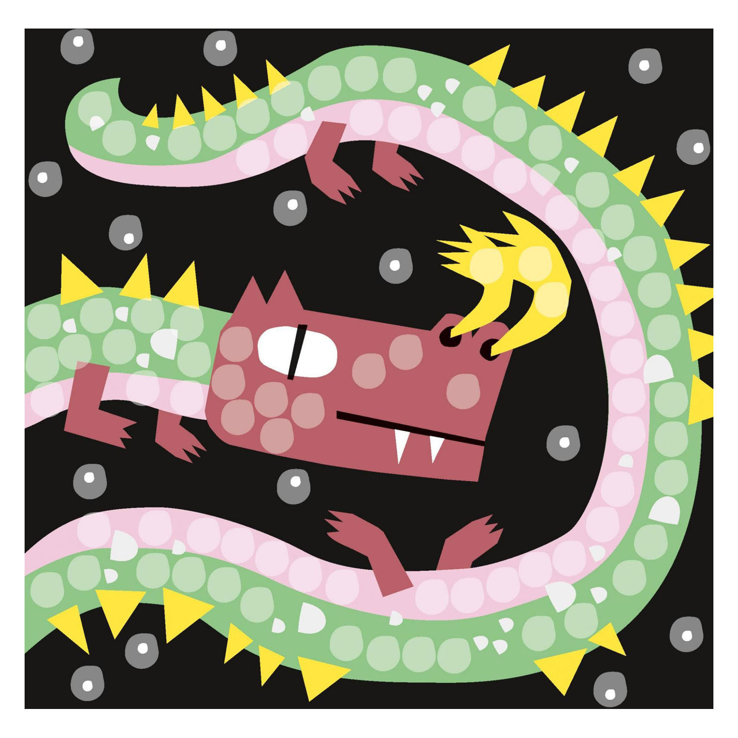 Playmais Mosaic Kaarten Versieren Draak