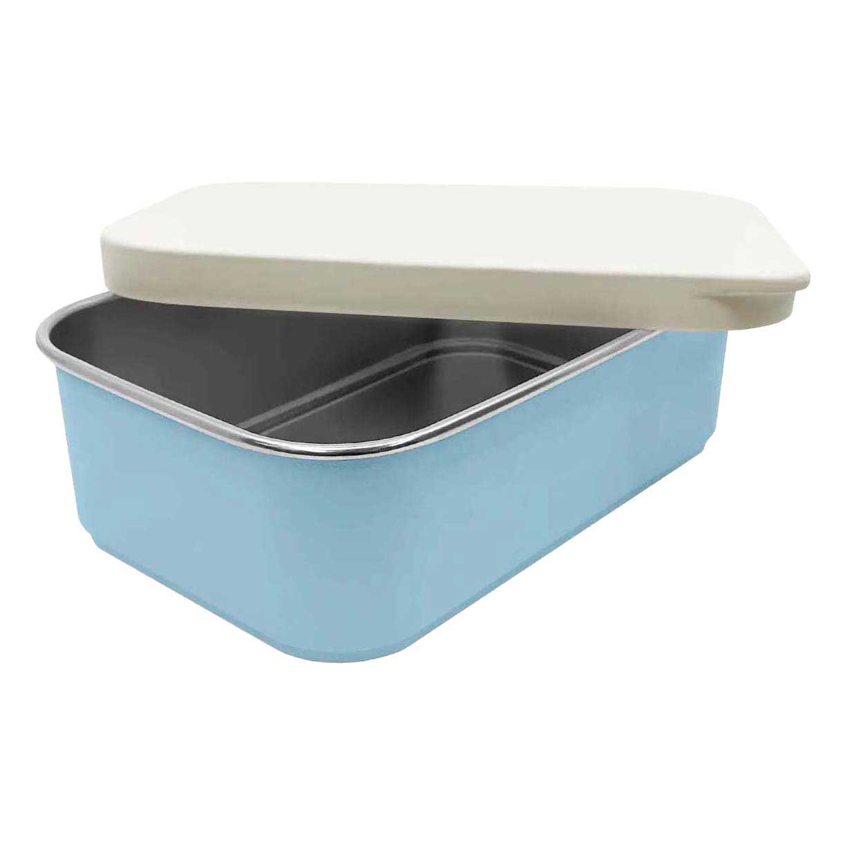 Smikkels RVS Broodtrommel met Siliconen Deksel 900ml - Blauw